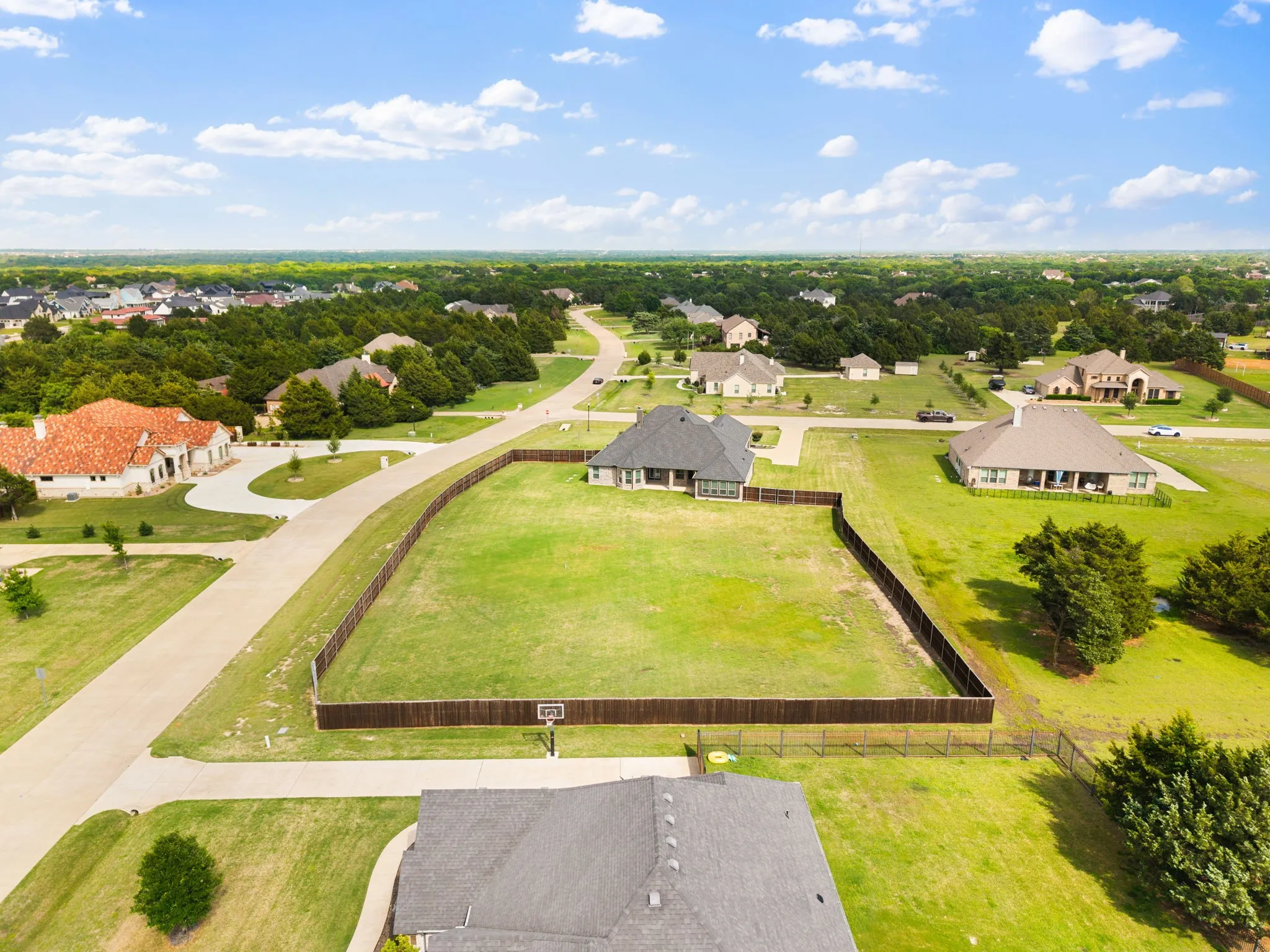View of backyard and back of home