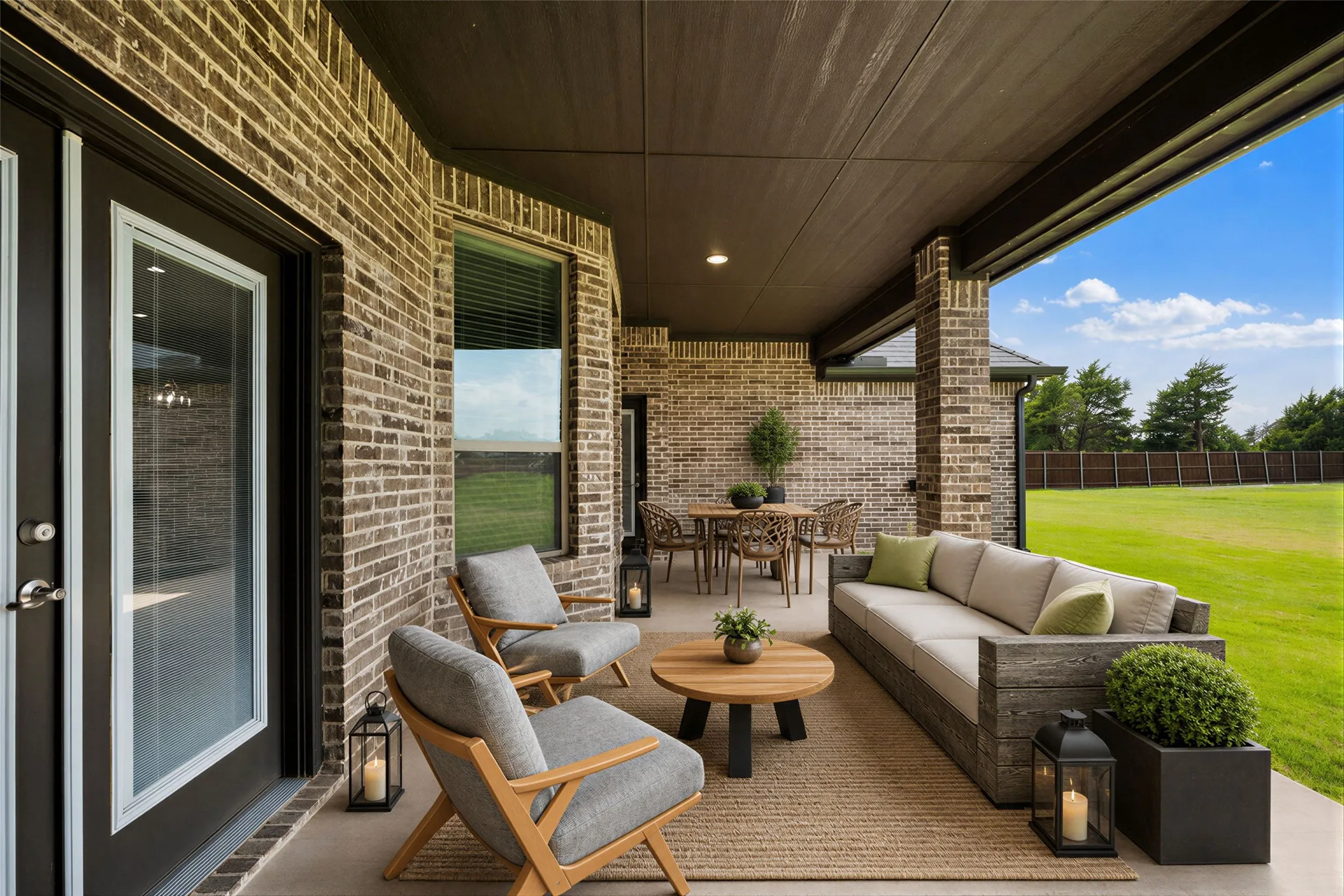 *Virtual Staging* Large patio overlooking huge backyard!