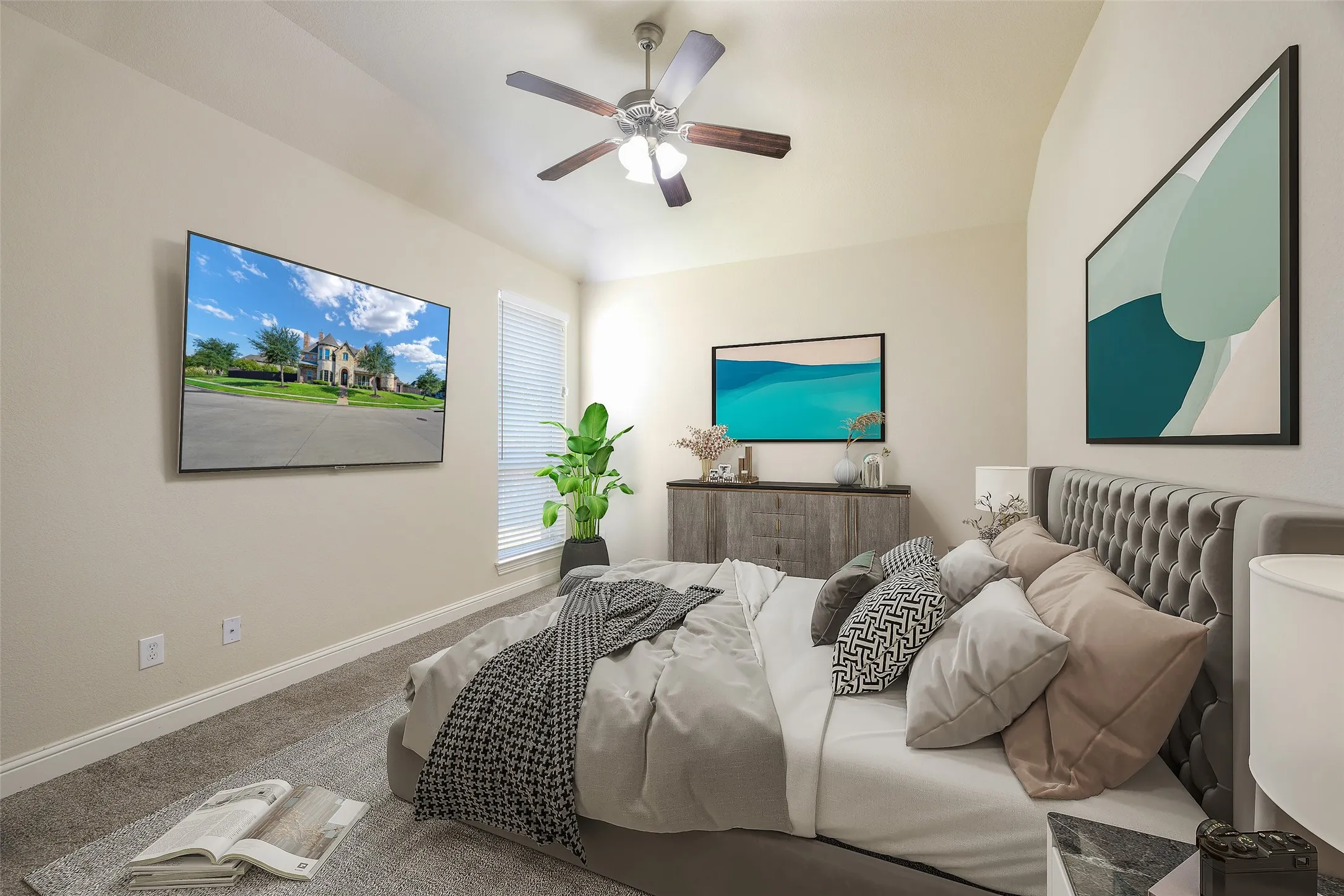 Virtually staged bedroom