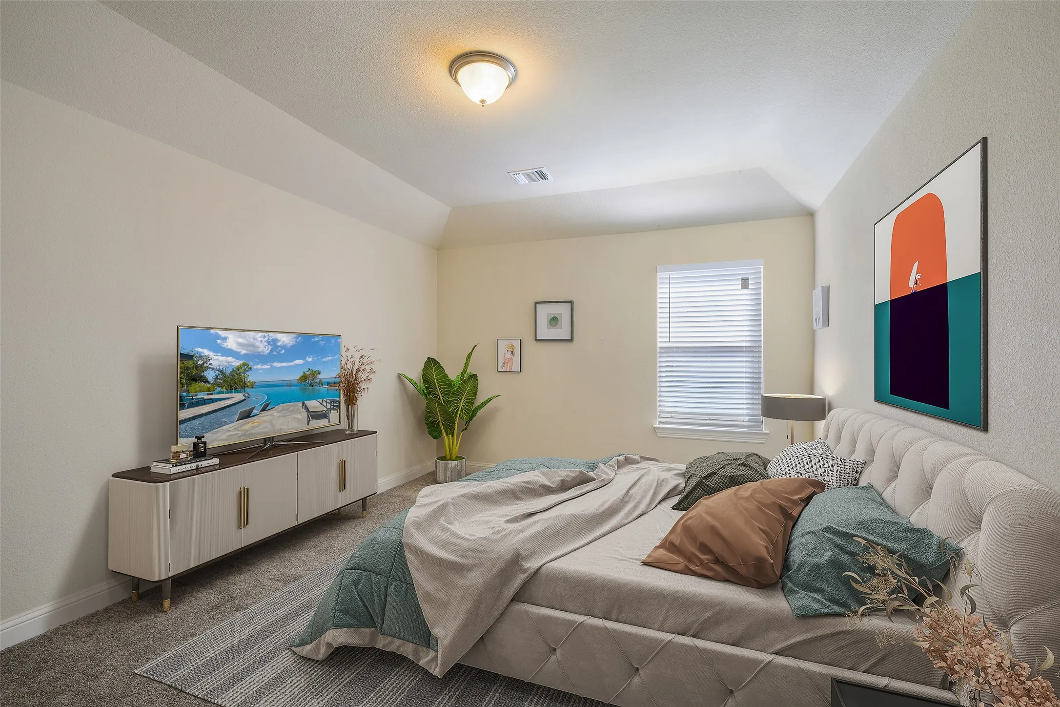 Virtually staged bedroom