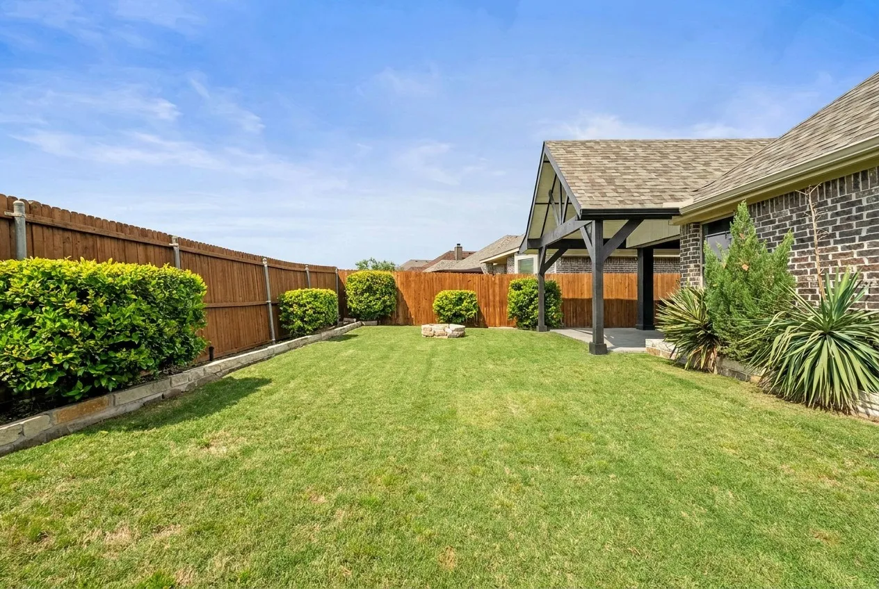 Spacious backyard area.