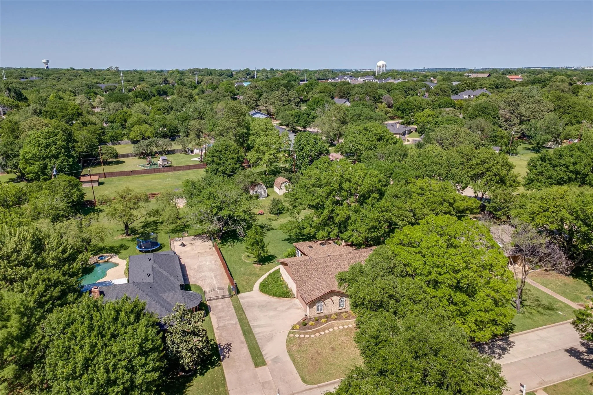 Large driveway provides additional parking.