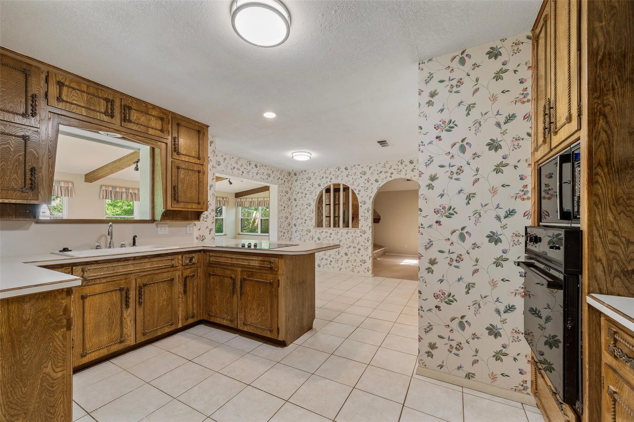 Ample counter and cabinet space.