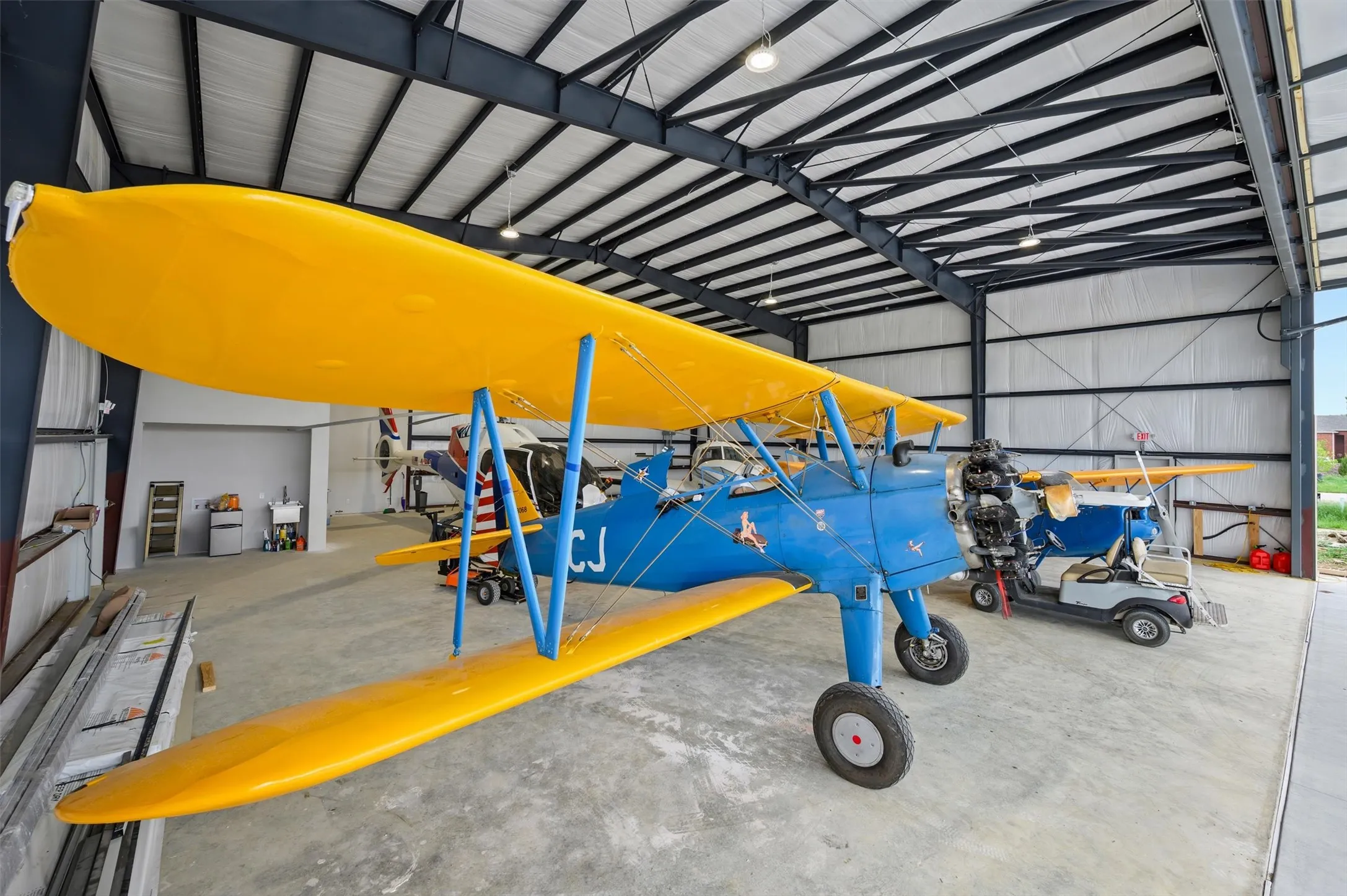 Photos of other new-construction hangars built at Aero Country East.