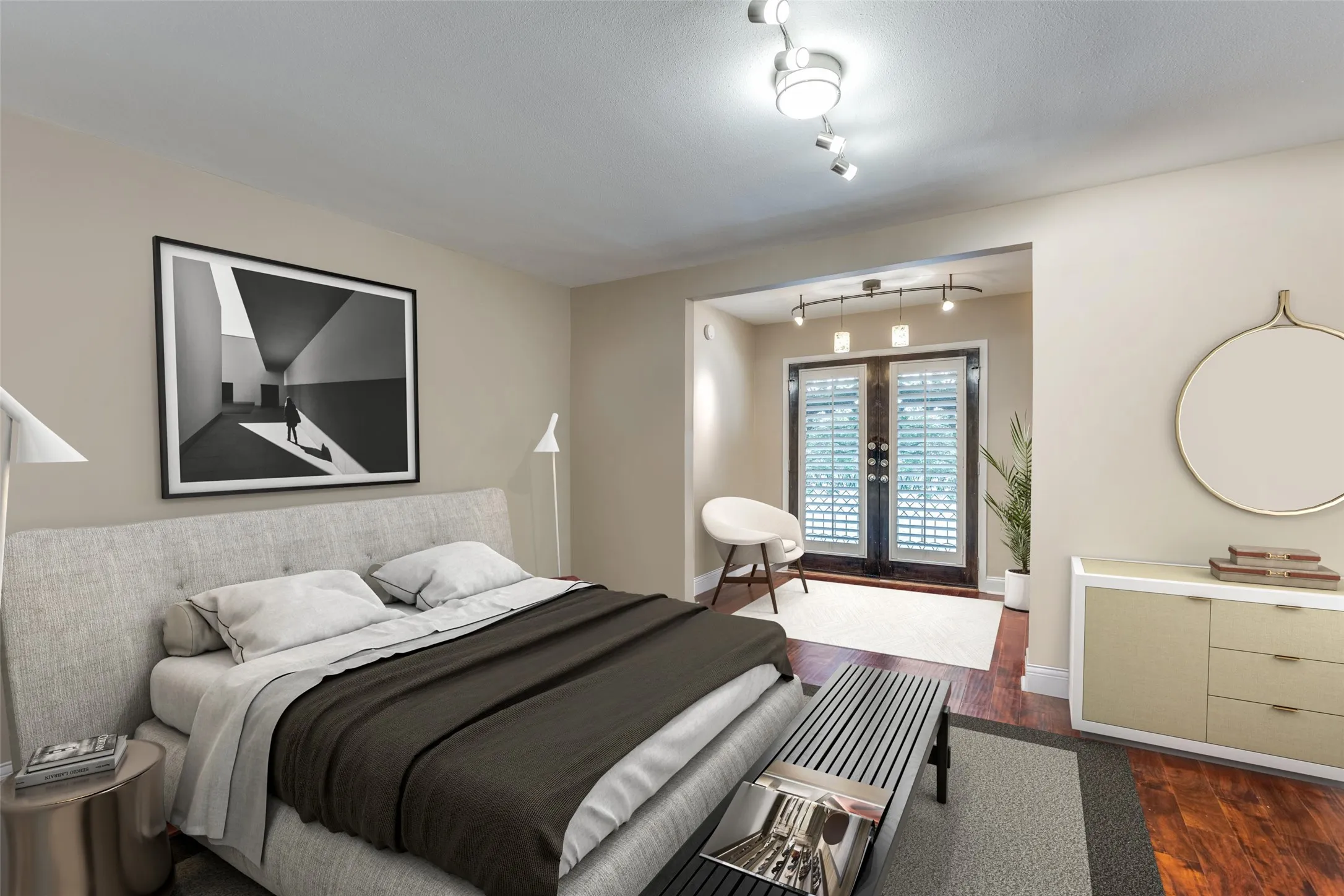 Primary Bedroom reimagined with virtual staging!