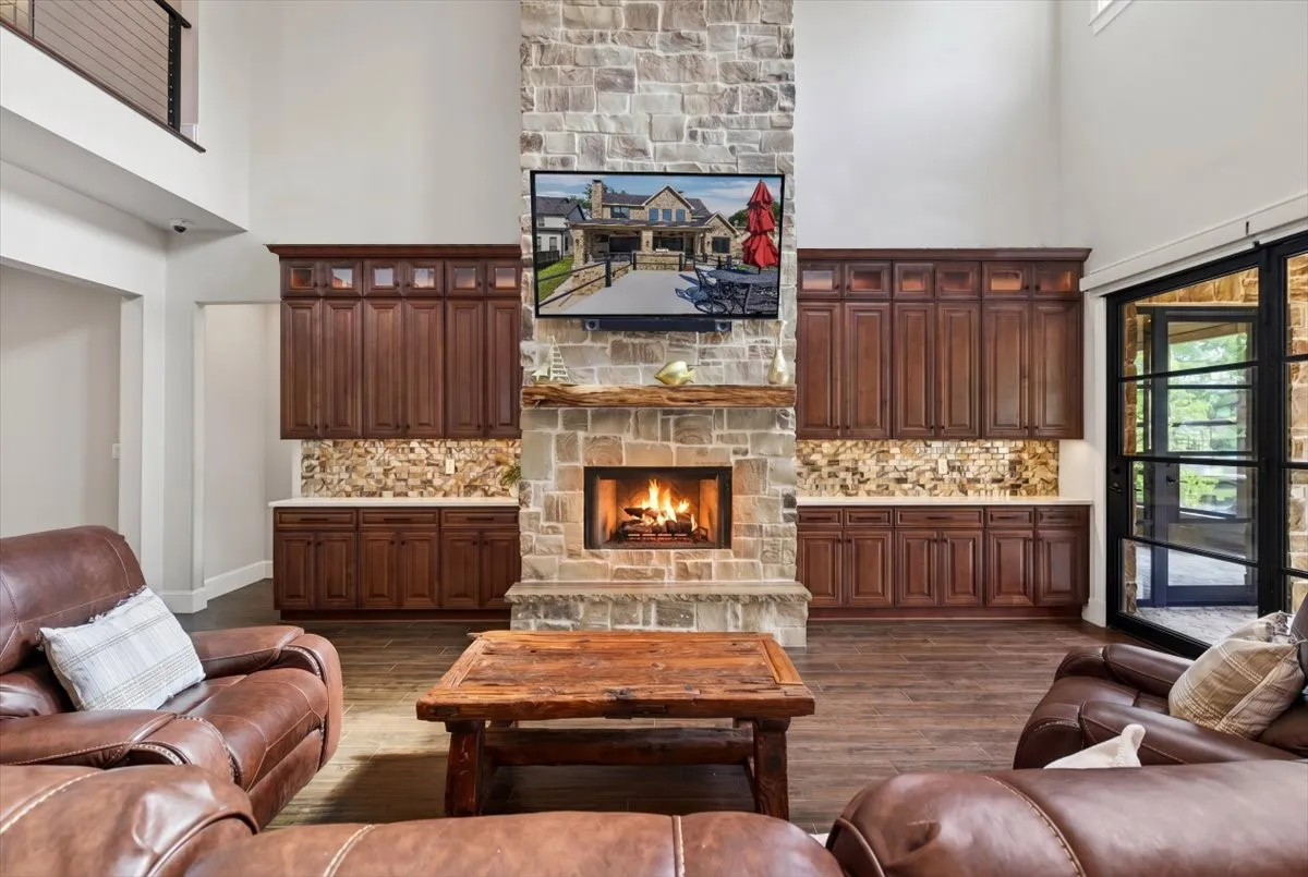 wood or gas fireplace