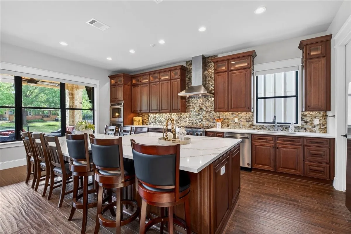 Solid wood self close cabinets.