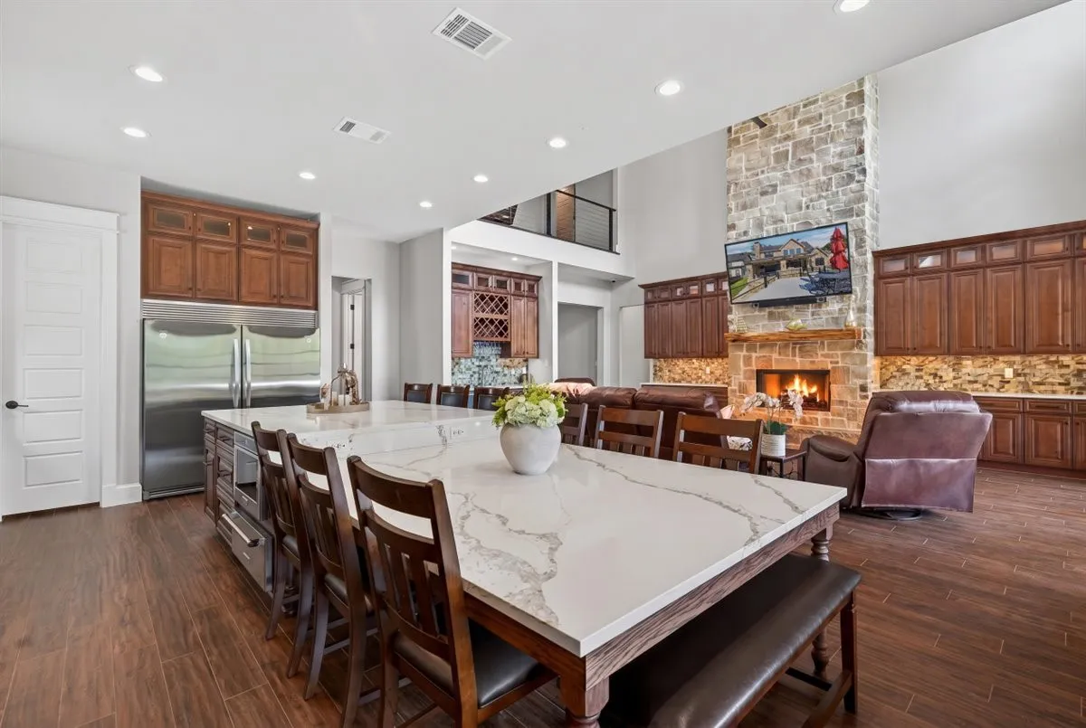 Extra large kitchen island seats about 11
