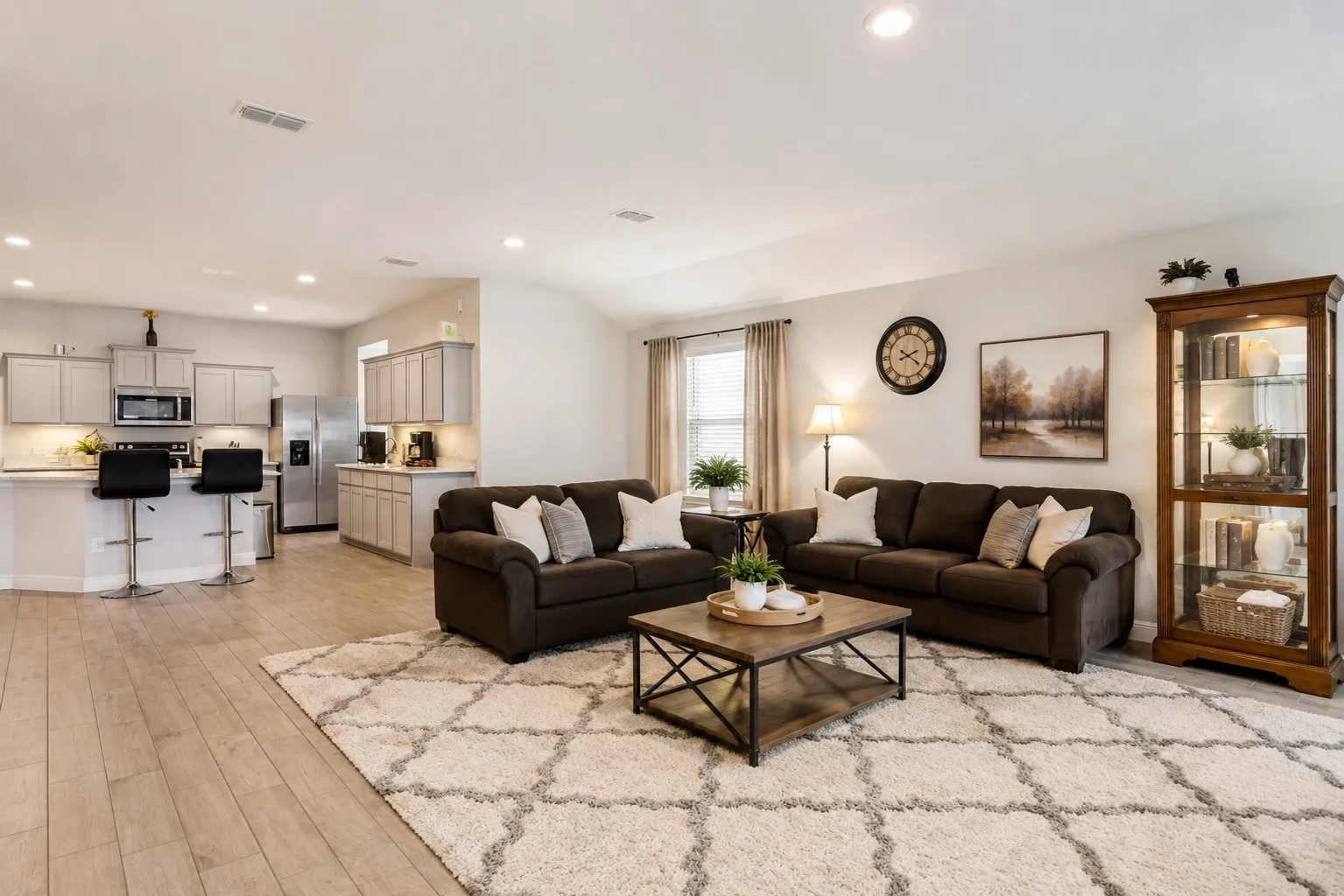 Living room has been virtually staged