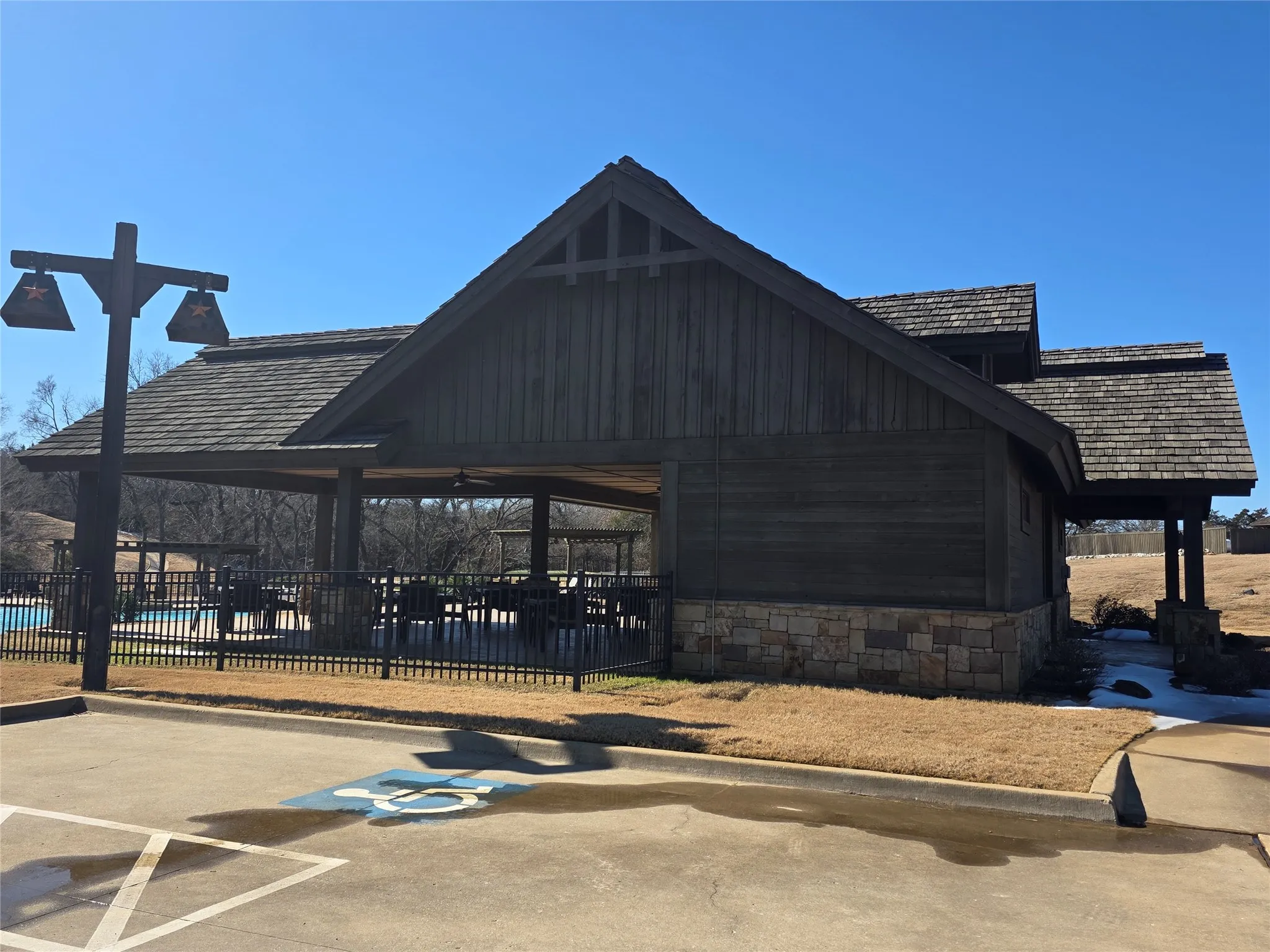 Pool house and entertainment area