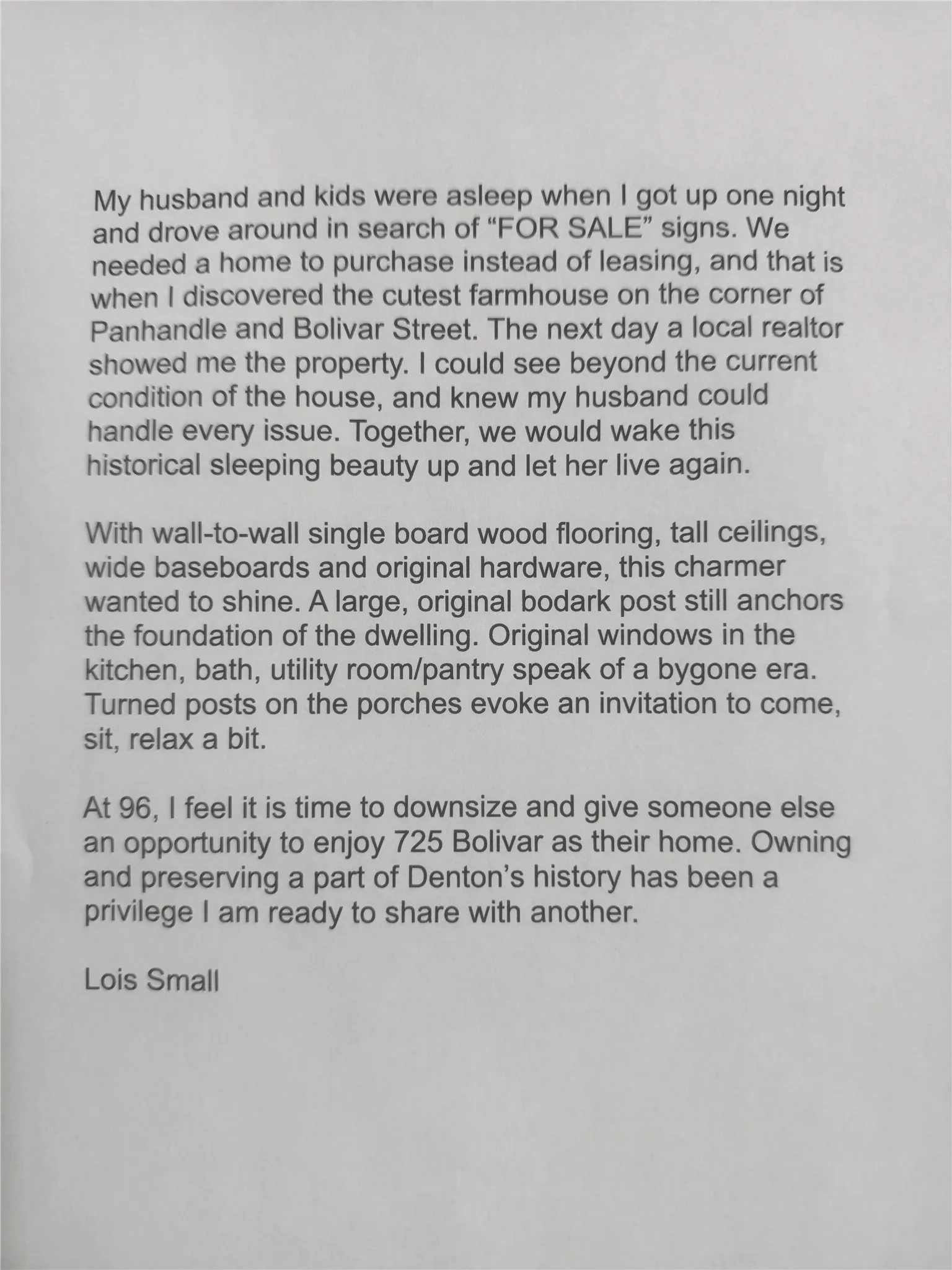 WELCOME LETTER FROM OWNER....
