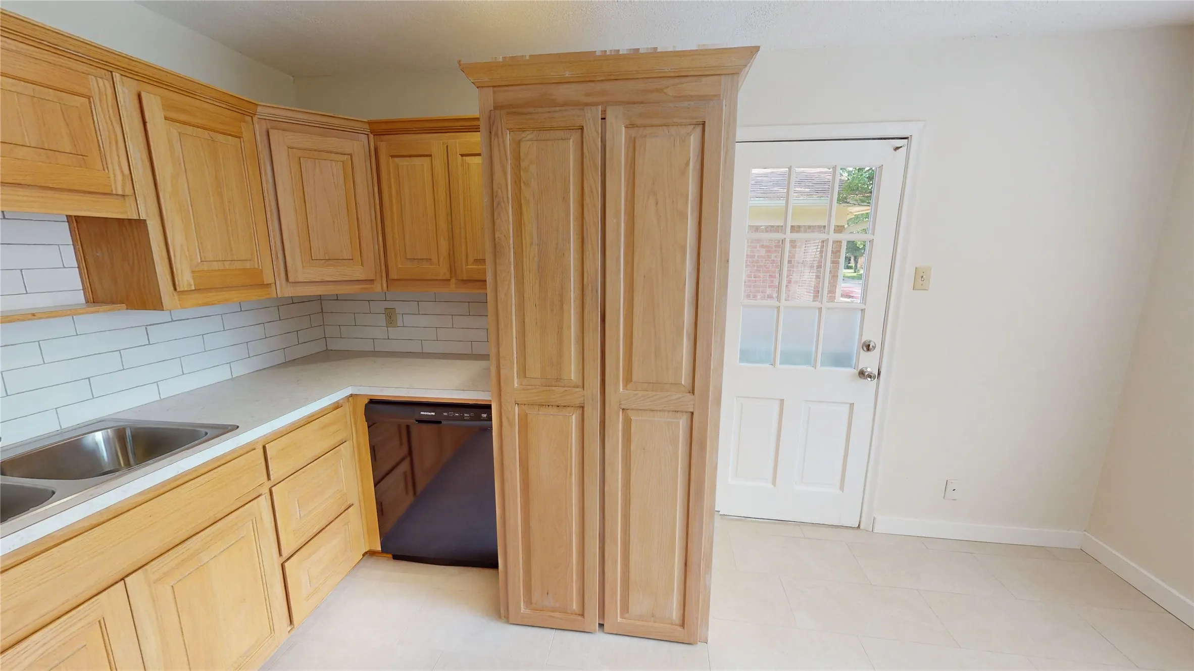 Large cabinet for stackable washer and dryer