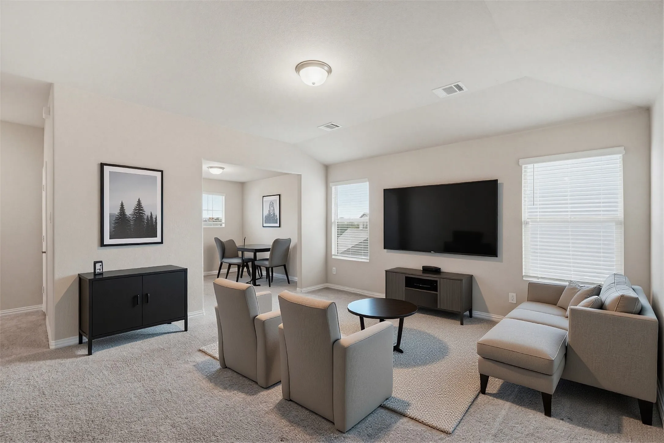 Virtual Staging- Additional upstairs family or media room, perfect for movie nights, relaxing, or creating a separate retreat space.