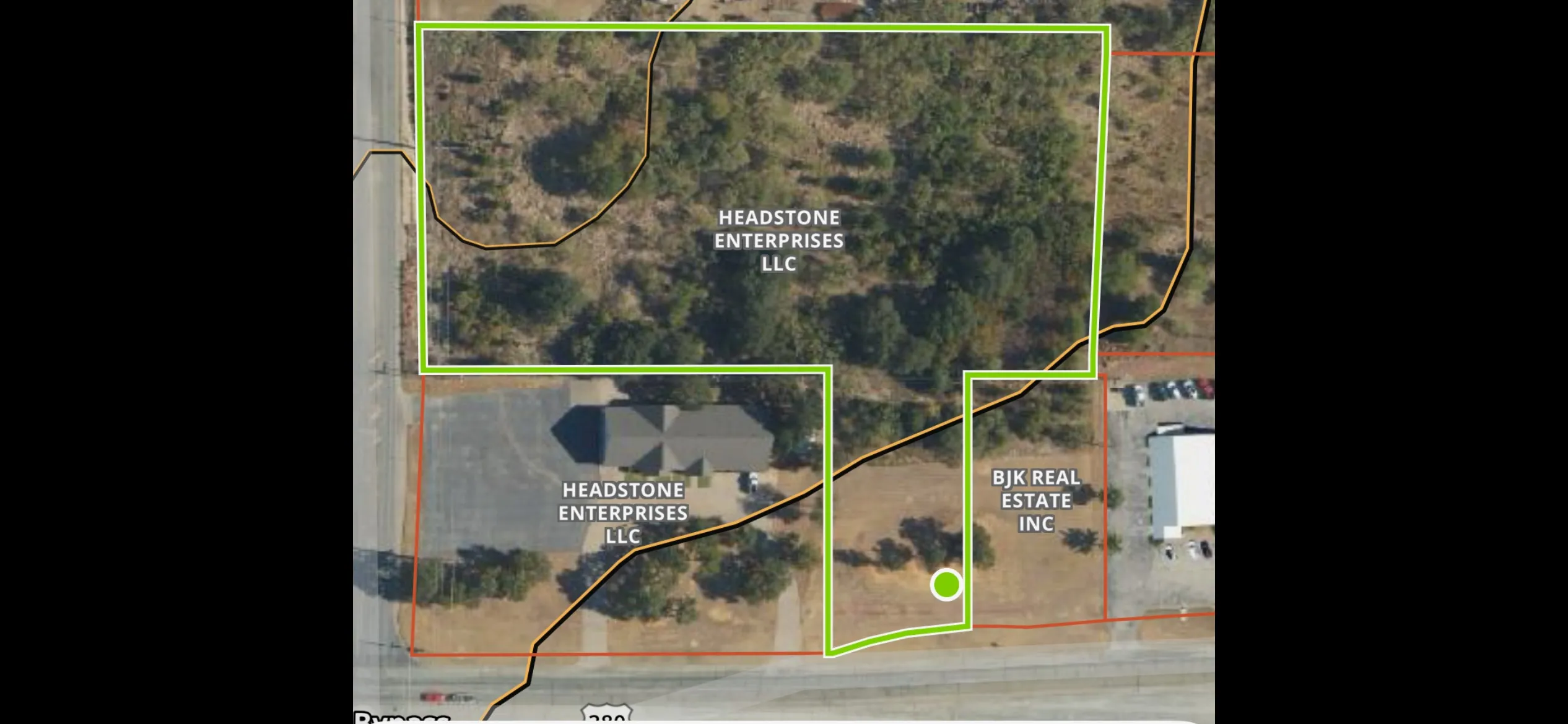 The small section between Headstone Enterprises and BJK Real Estate is not included