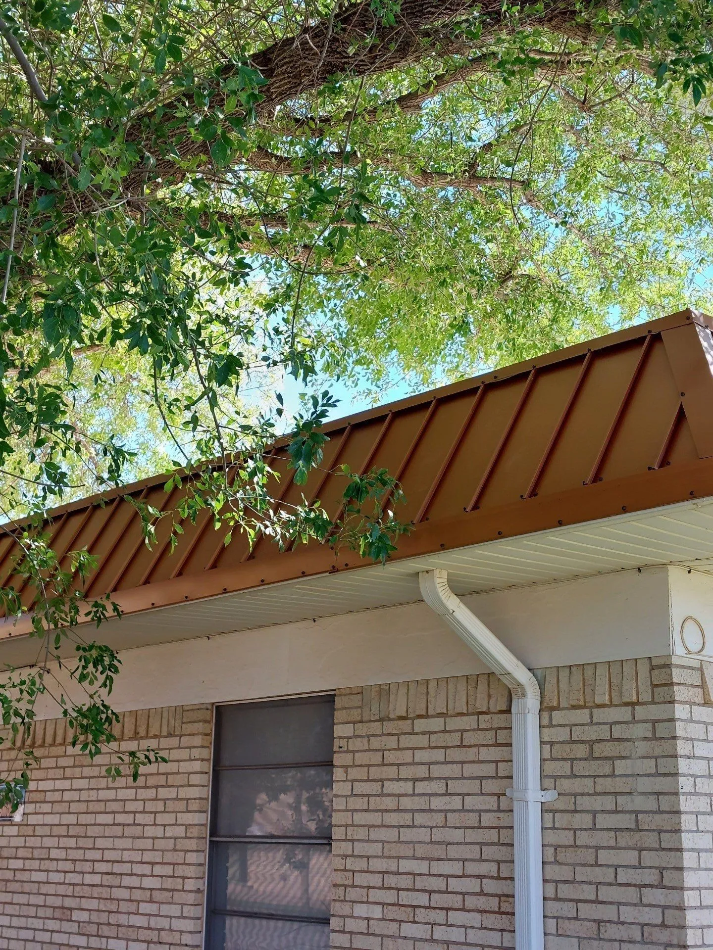 Copper painted Standing Seam roof mansard & metal perimeter trim