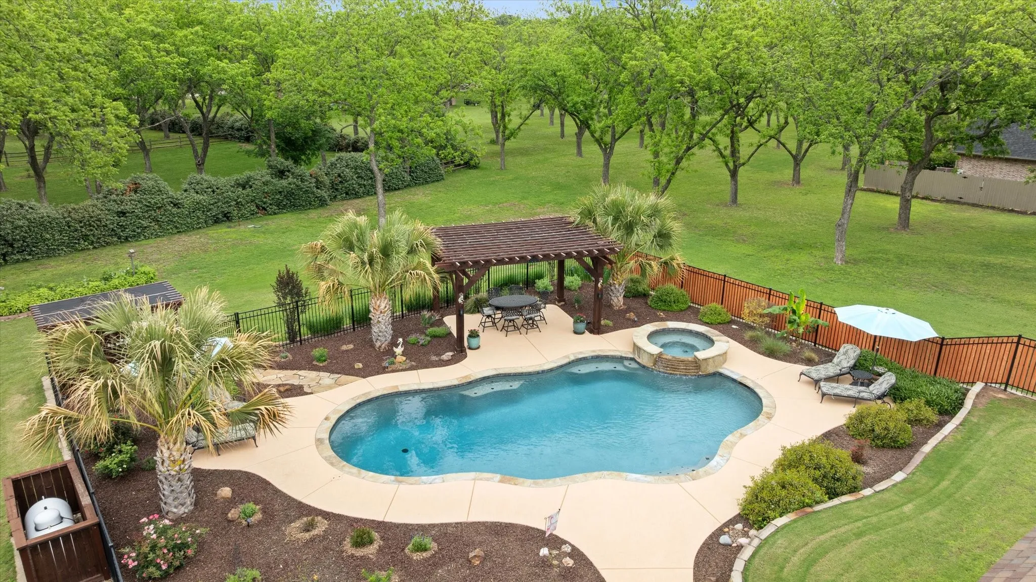 The pool is about 6 feet on the deepest side.