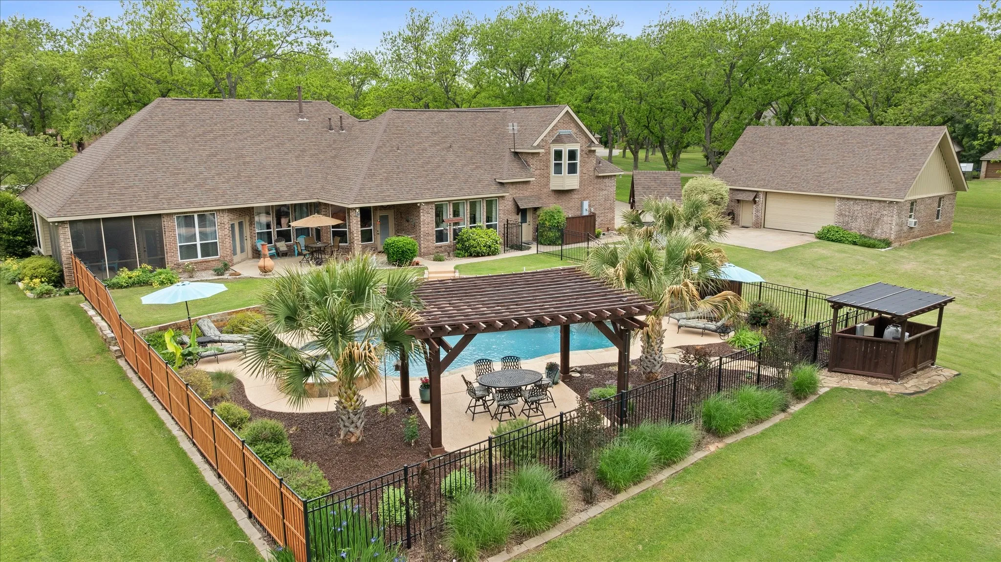 Great backyard located on 1.4 acres.