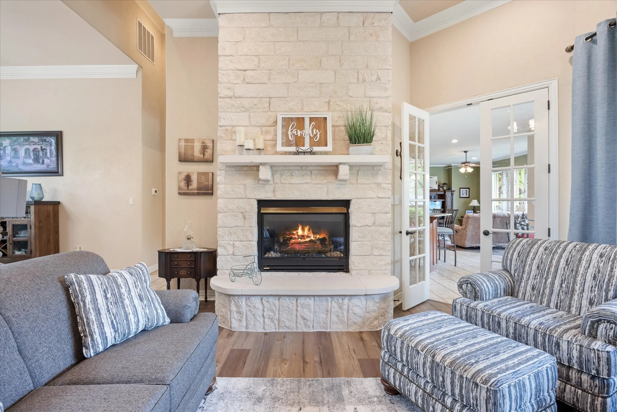 Enjoy lots of natural light and neutral paint colors in this living area.