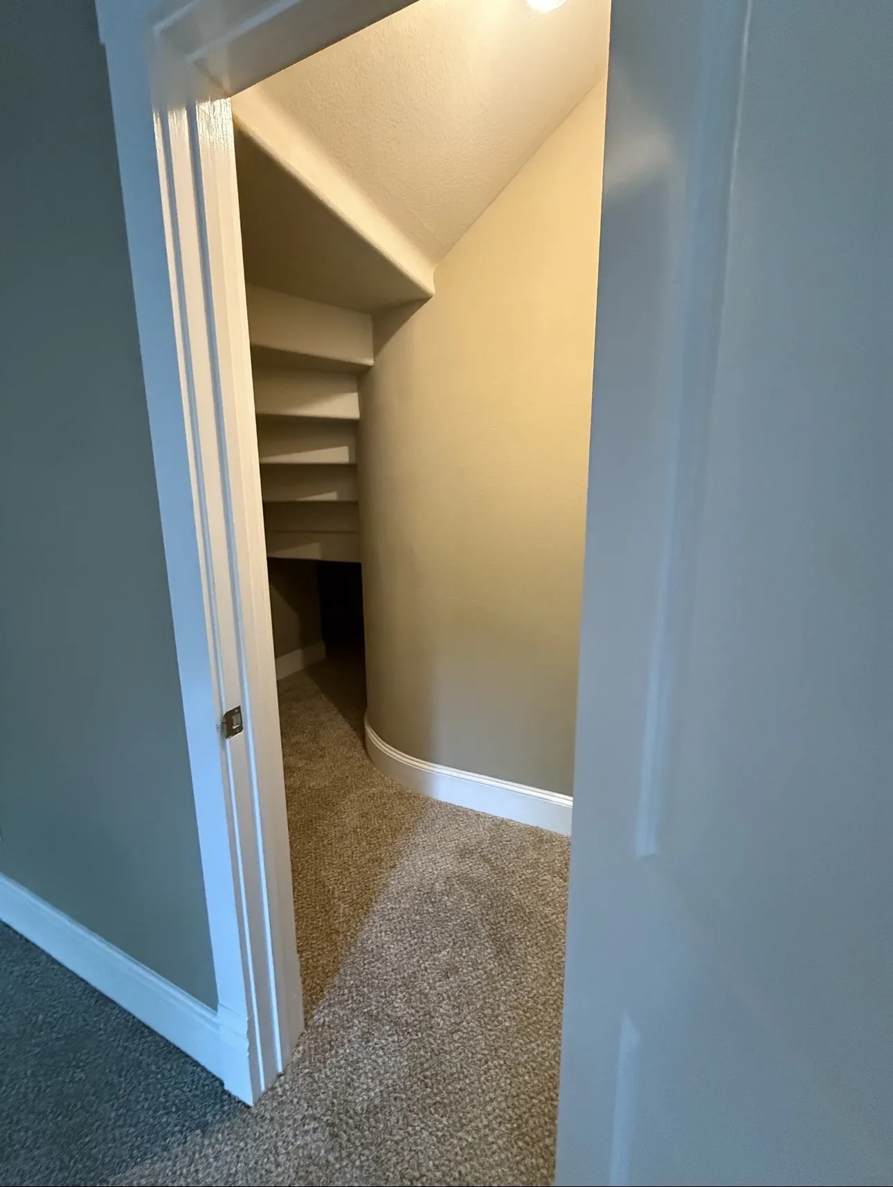 Large under stairwell closet for secondary bedroom