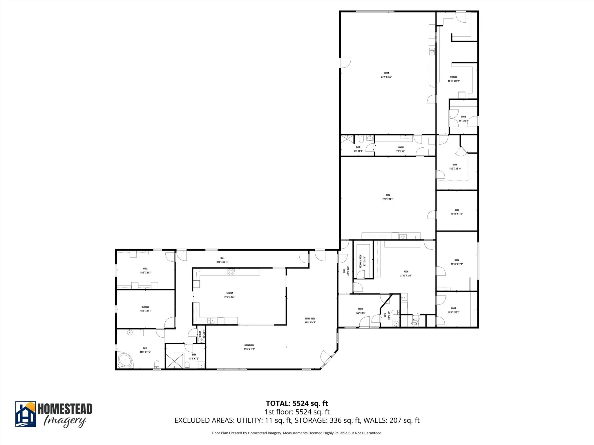 Floor plan of residence off Roland Road - showing adjoining flex space and rooms