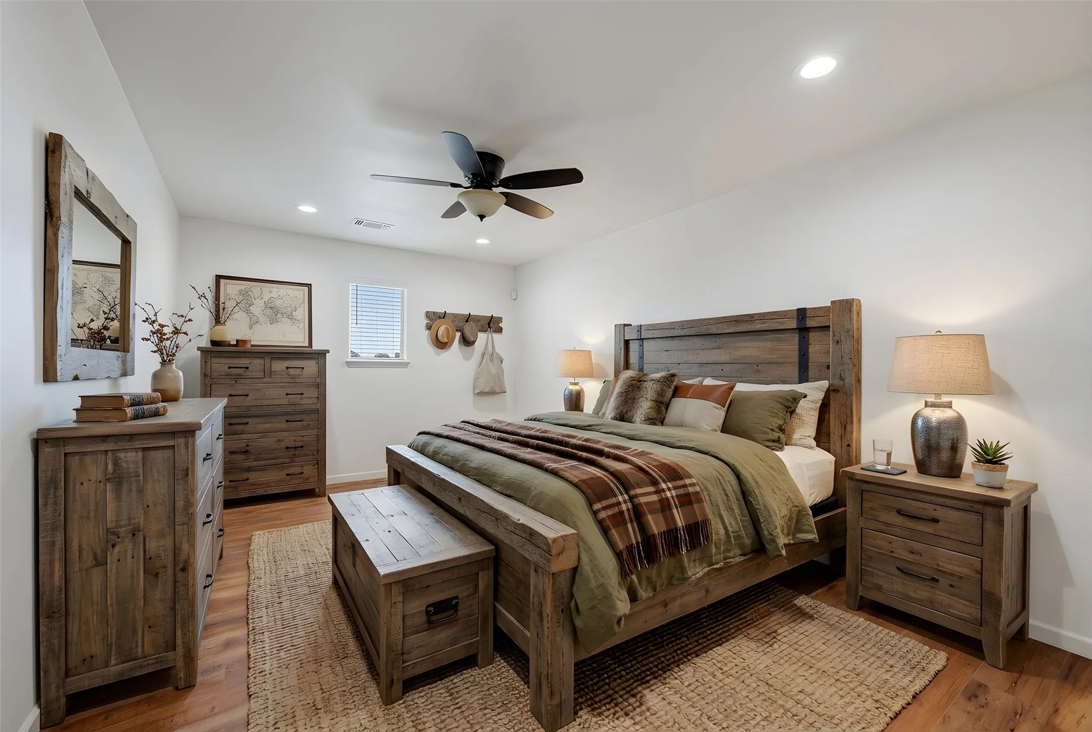 Primary bedroom (staged furnishings)