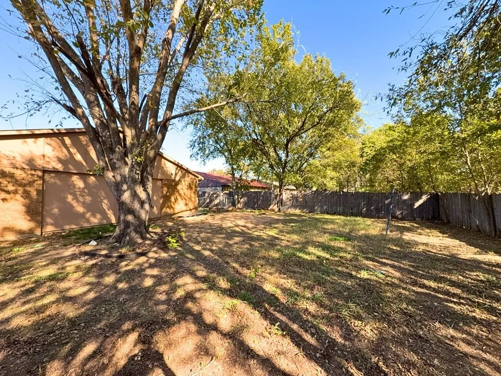 Fenced backyard