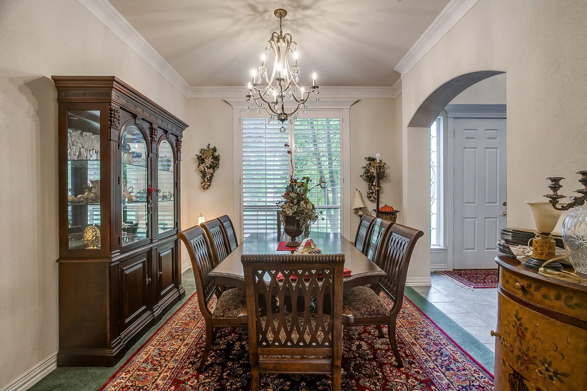 Formal dining room off entry