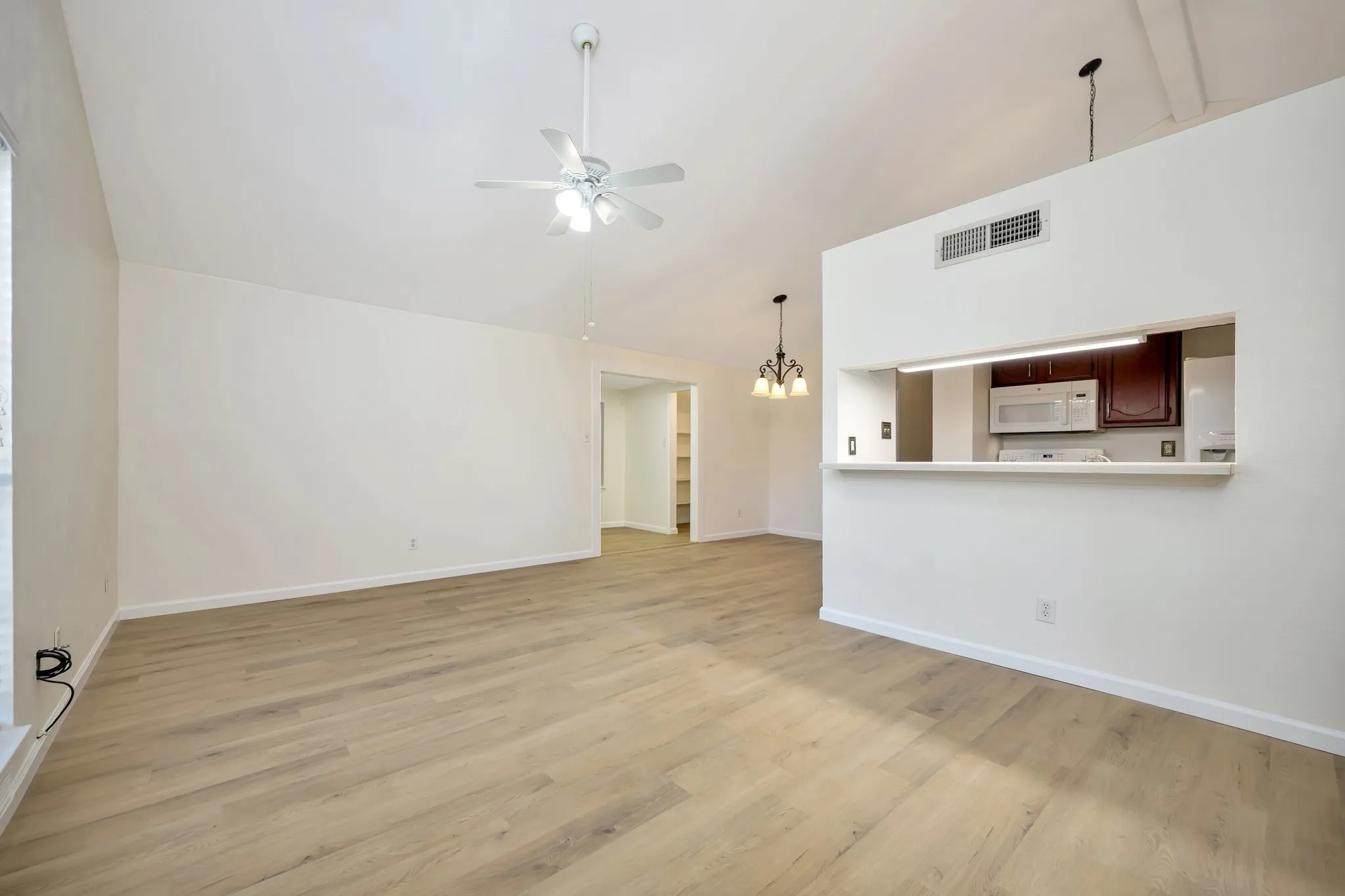 Living room off of the kitchen.