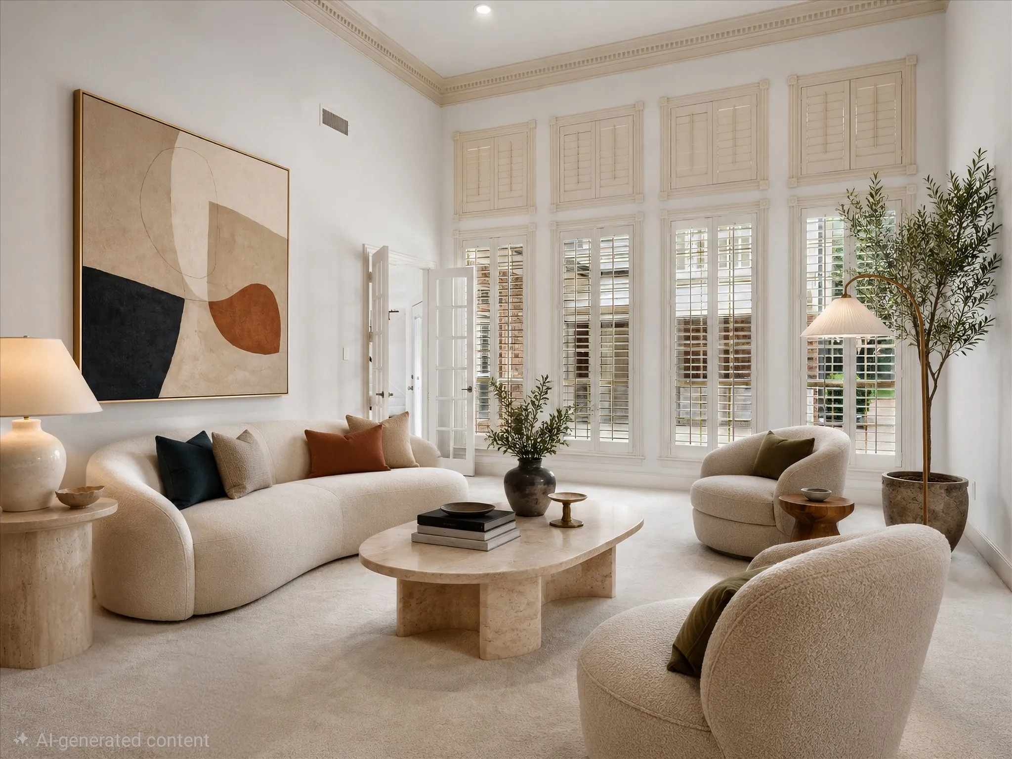 Virtually Staged Formal Living Area