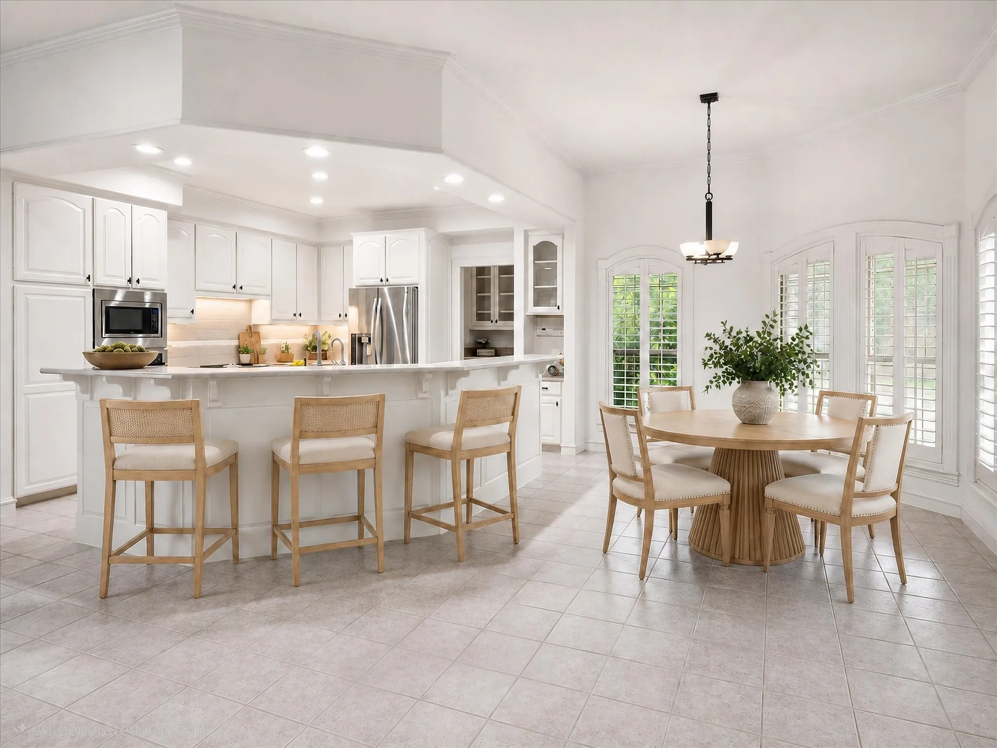 Virtually Staged Breakfast Bar and Nook