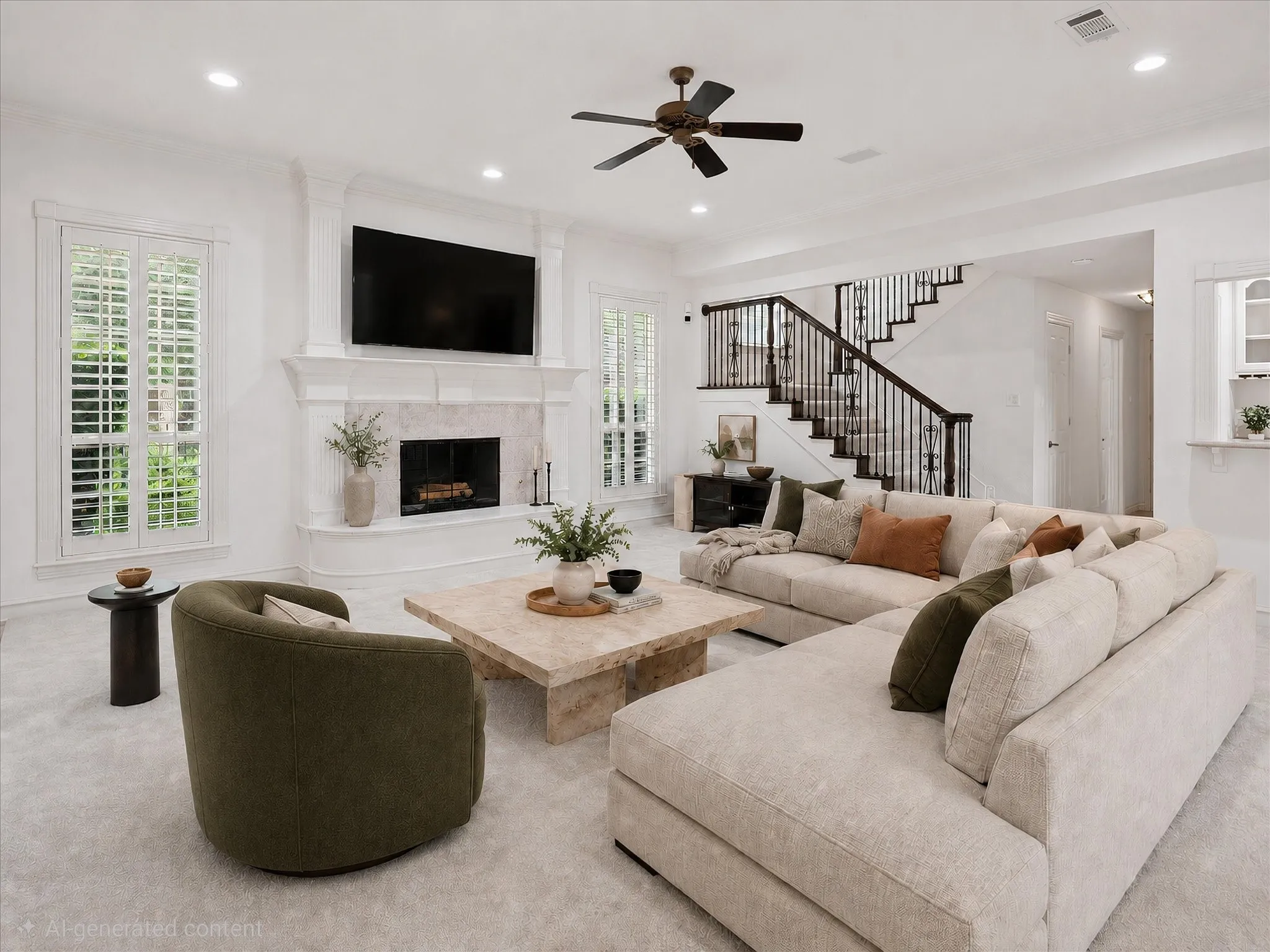Virtually Staged Living Room