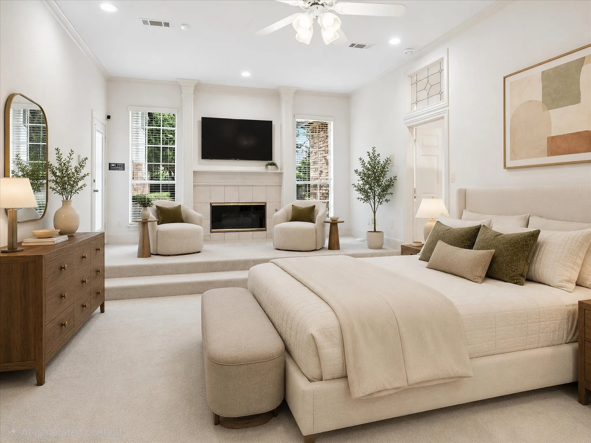 Virtually Staged Primary Bedroom