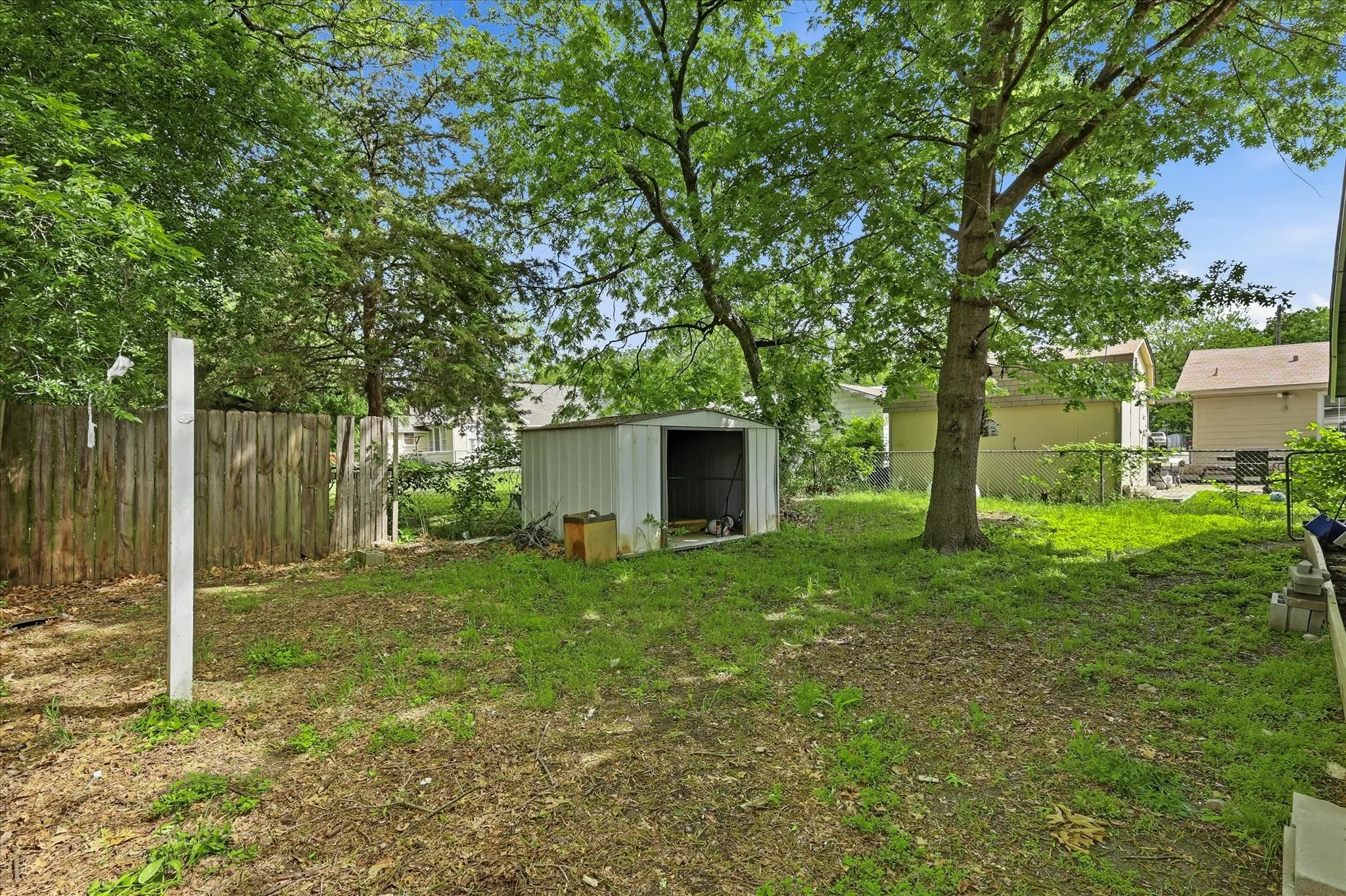 Fenced backyard with room for outdoor enjoyment