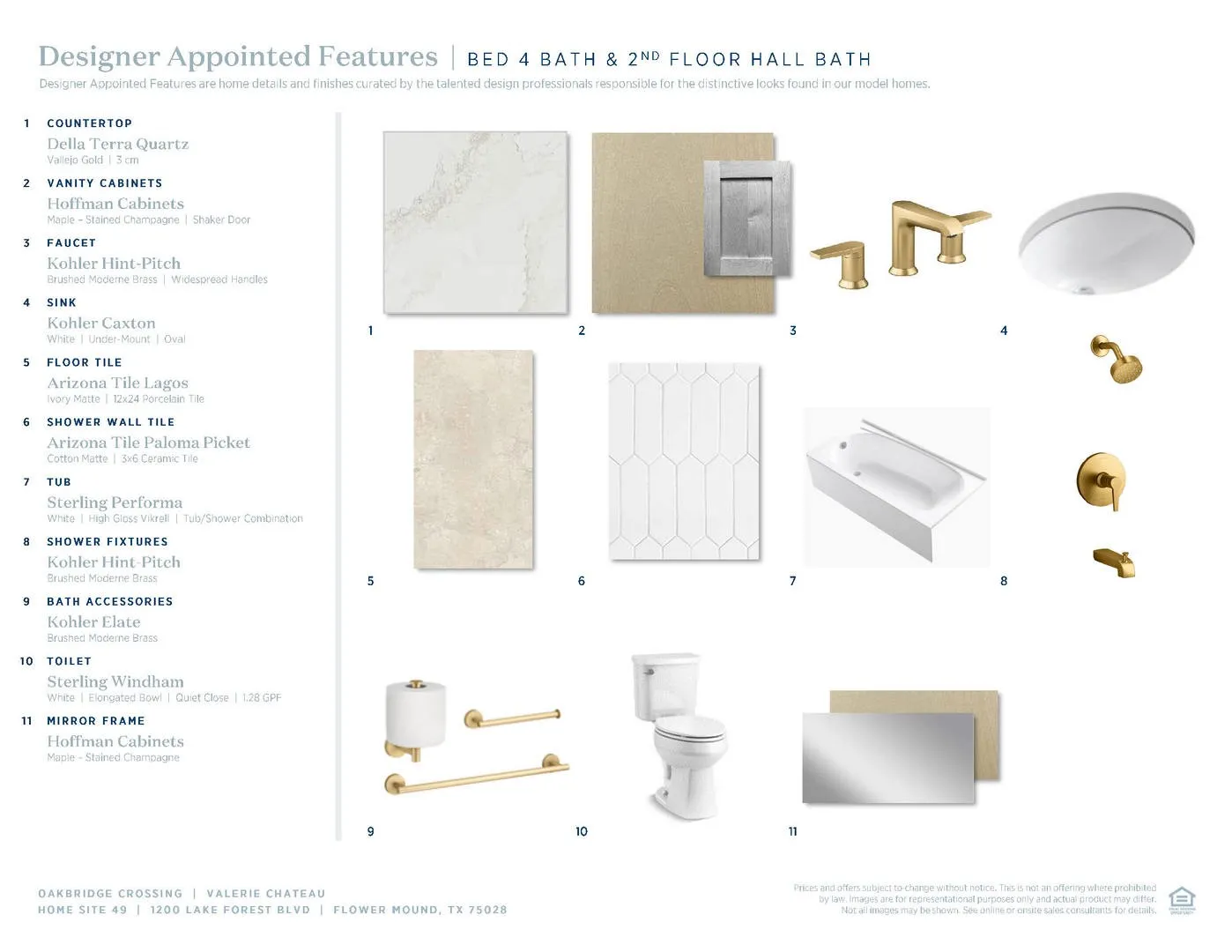 Valerie Chateau-Bed 4 Bath & 2nd Floor Hall Bath Selections