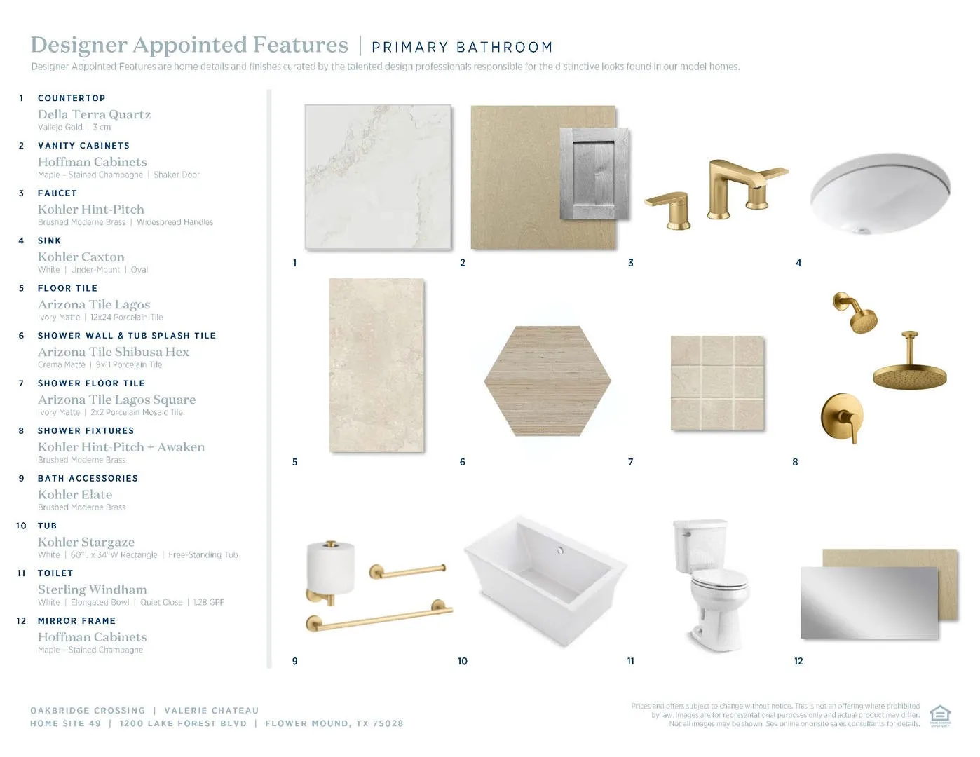 Valerie Chateau-Primary Bathroom Selections