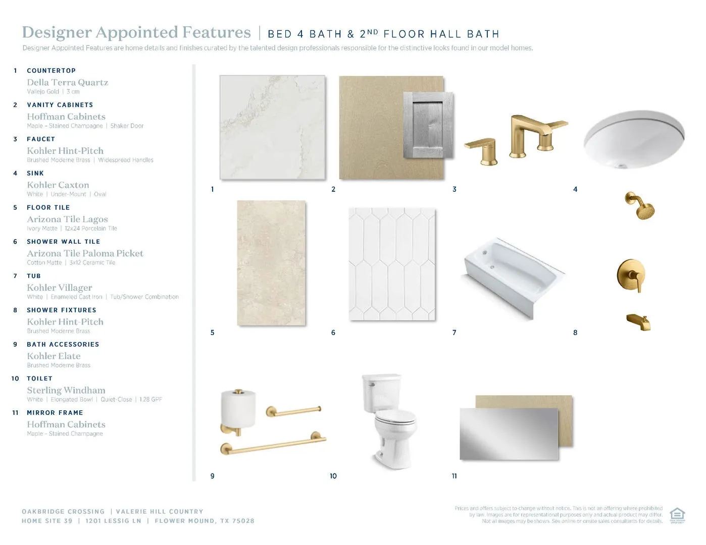 Valerie Hill Country-Bed 4 Bath & 2nd Floor Hall Bath Selection