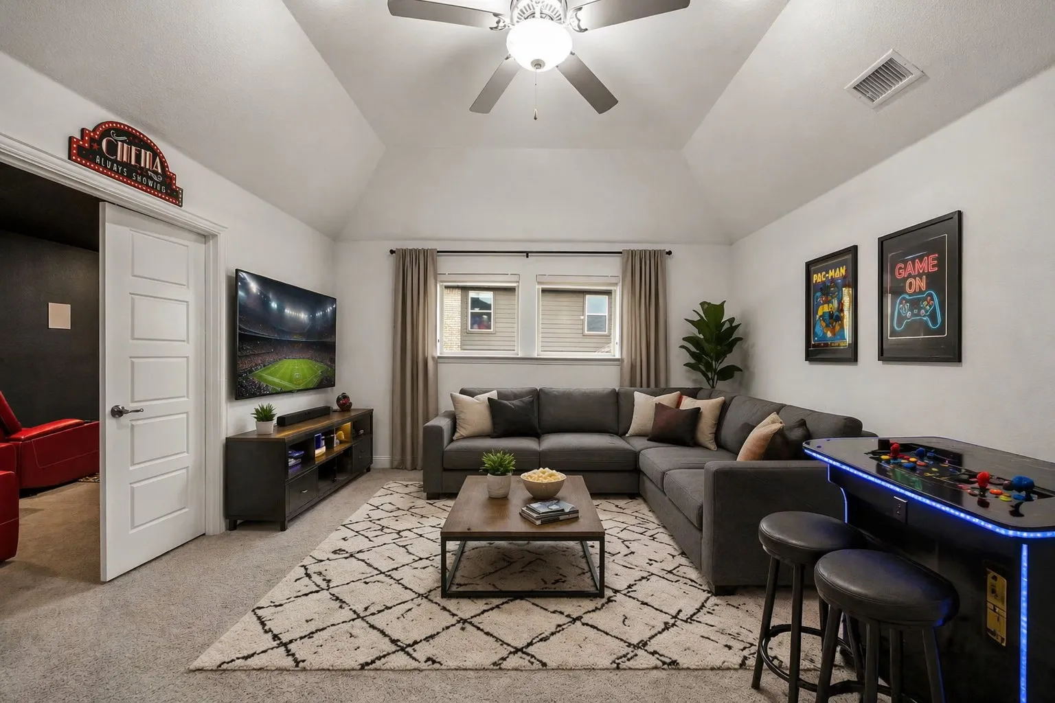 Game Room - virtually staged