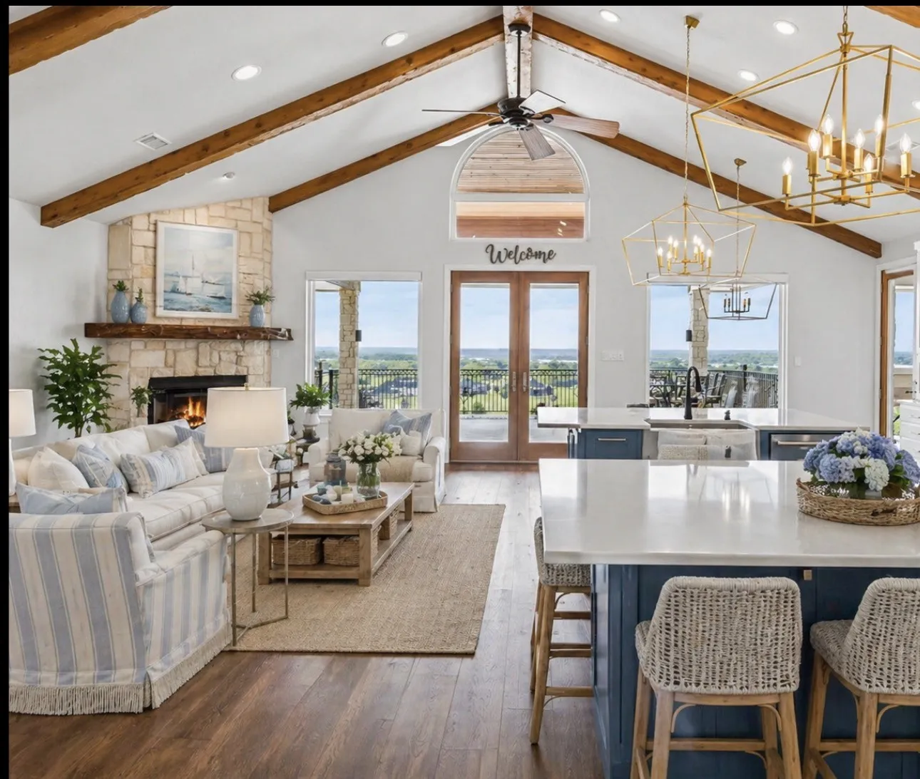 Virtually staged idea of how a sitting room could look.  Also, the dining area is behind this and not pictured. Come view this spectacular home yourself. Photos don’t really do it justice it deserves.