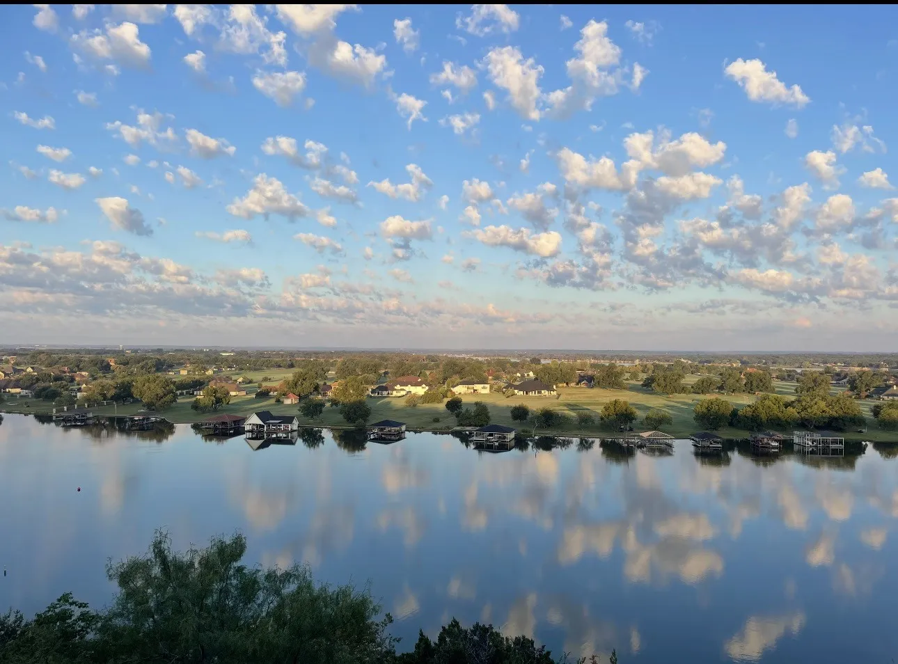 I love this particular daytime view--how still the Brazos was that day