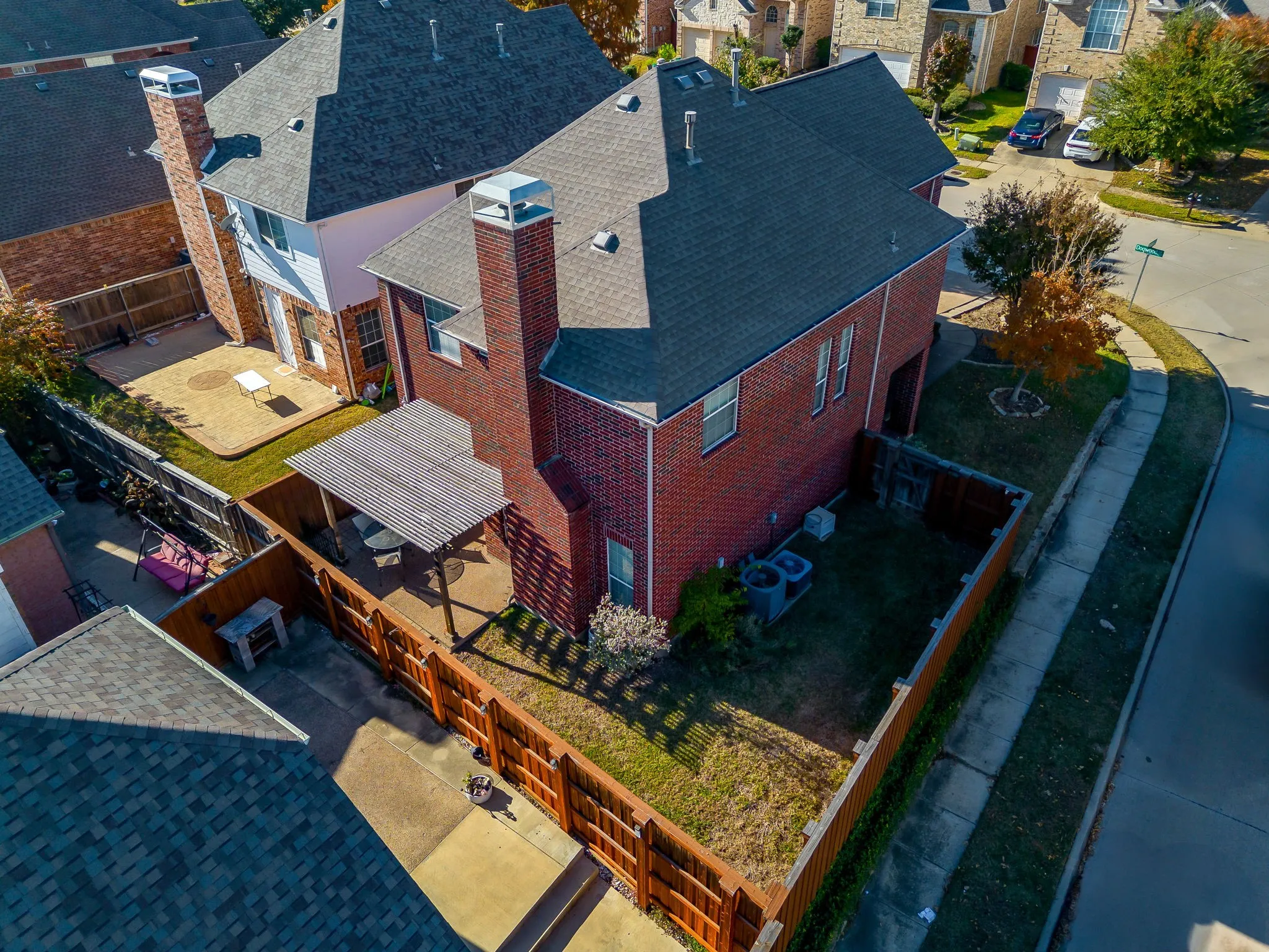 View from above of property
