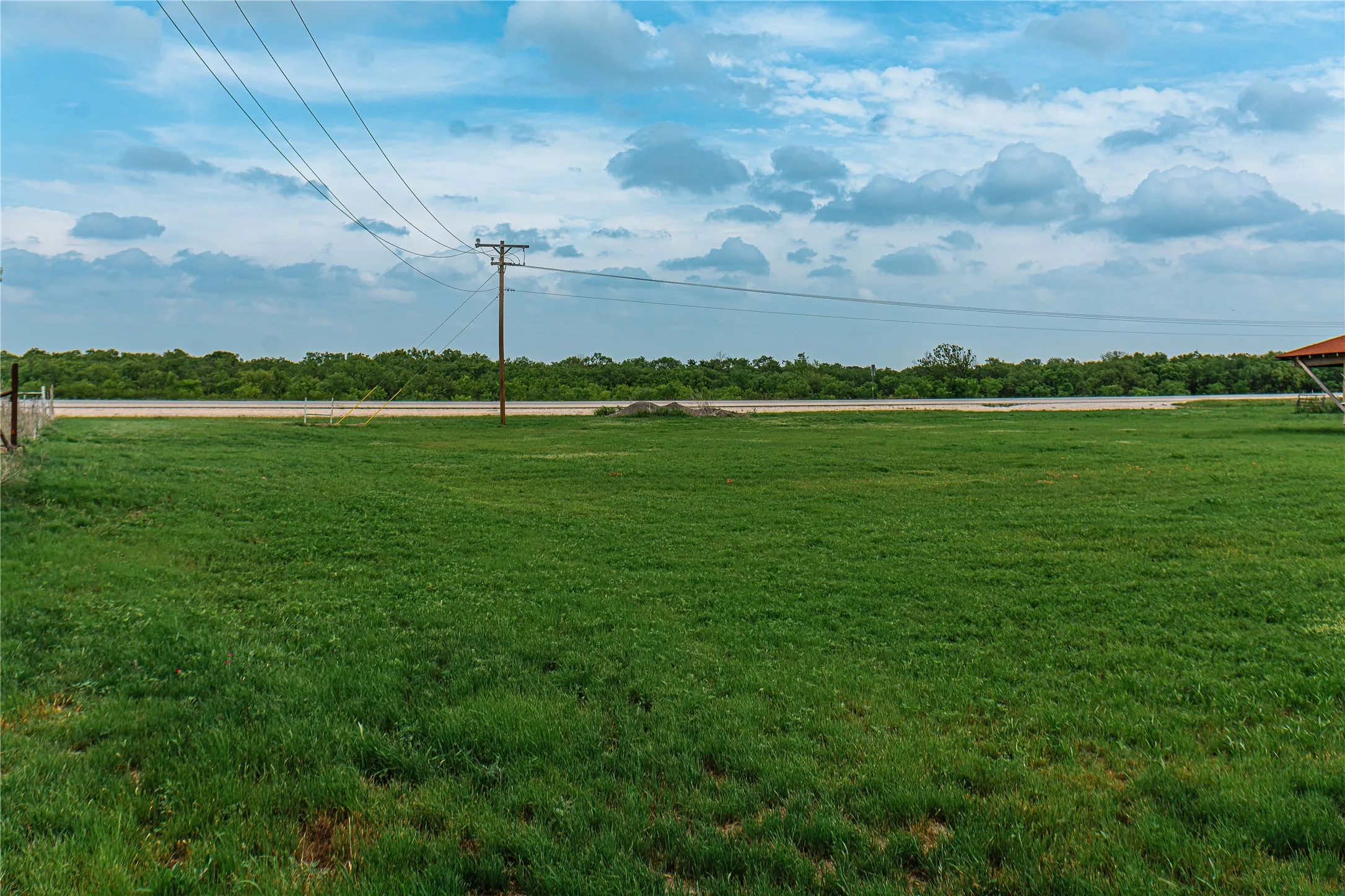 Expansive green field with natural surroundings
