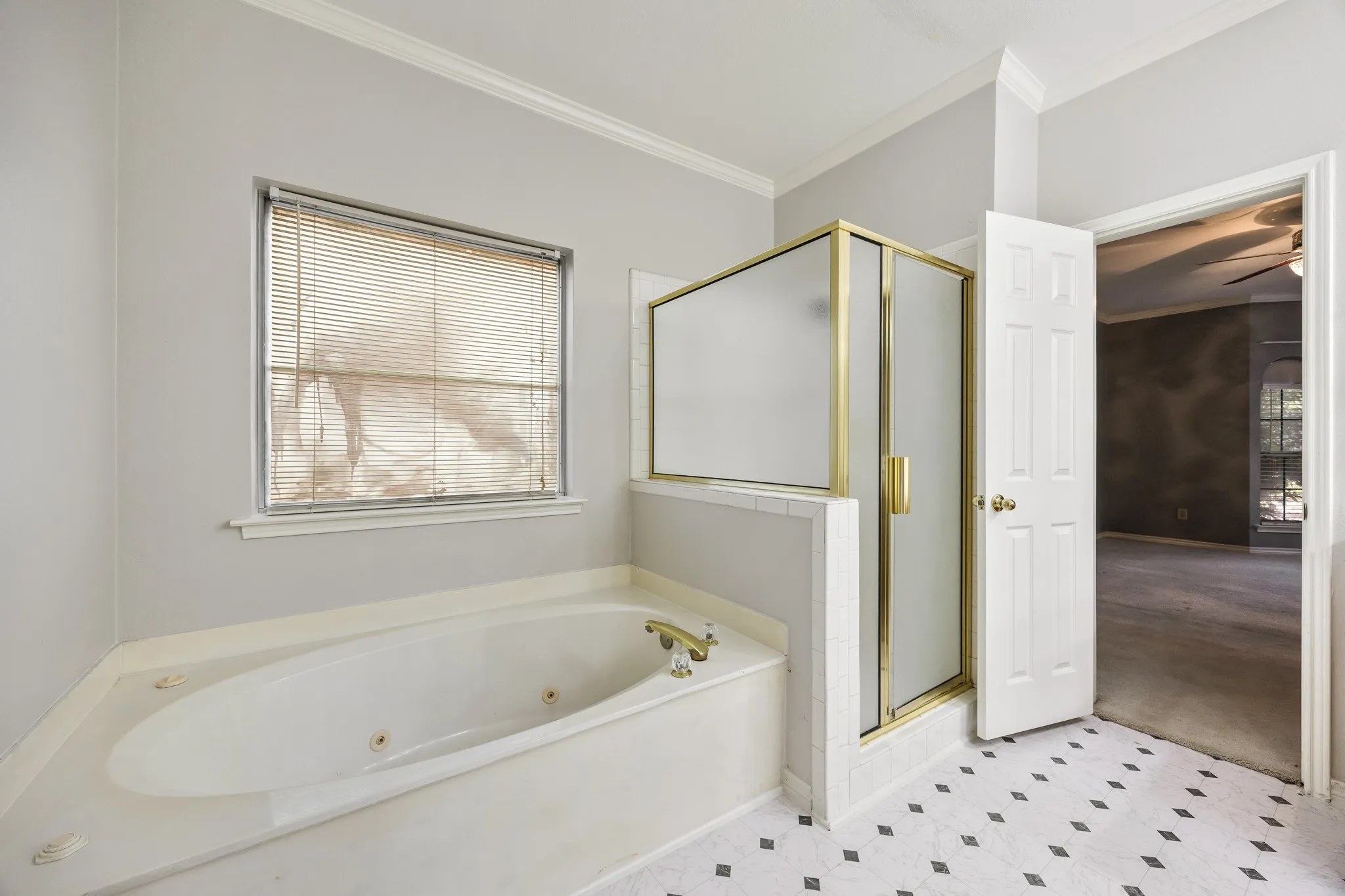 Ensuite has a Jetted tub and separate shower