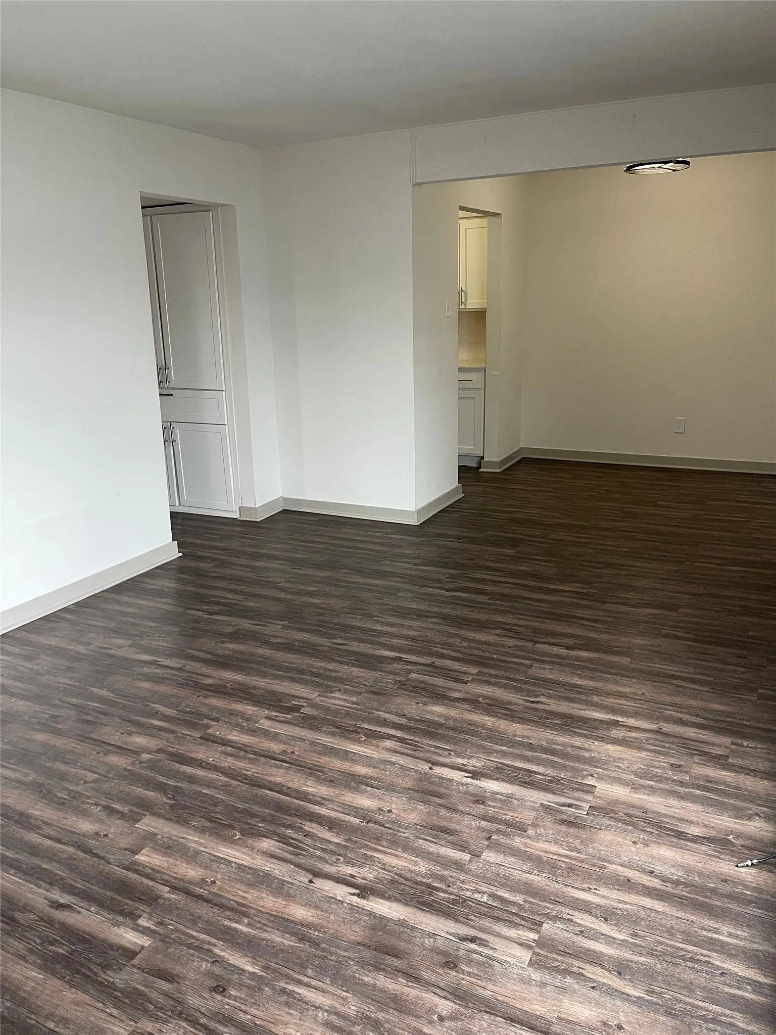 Wood-finish flooring throughout