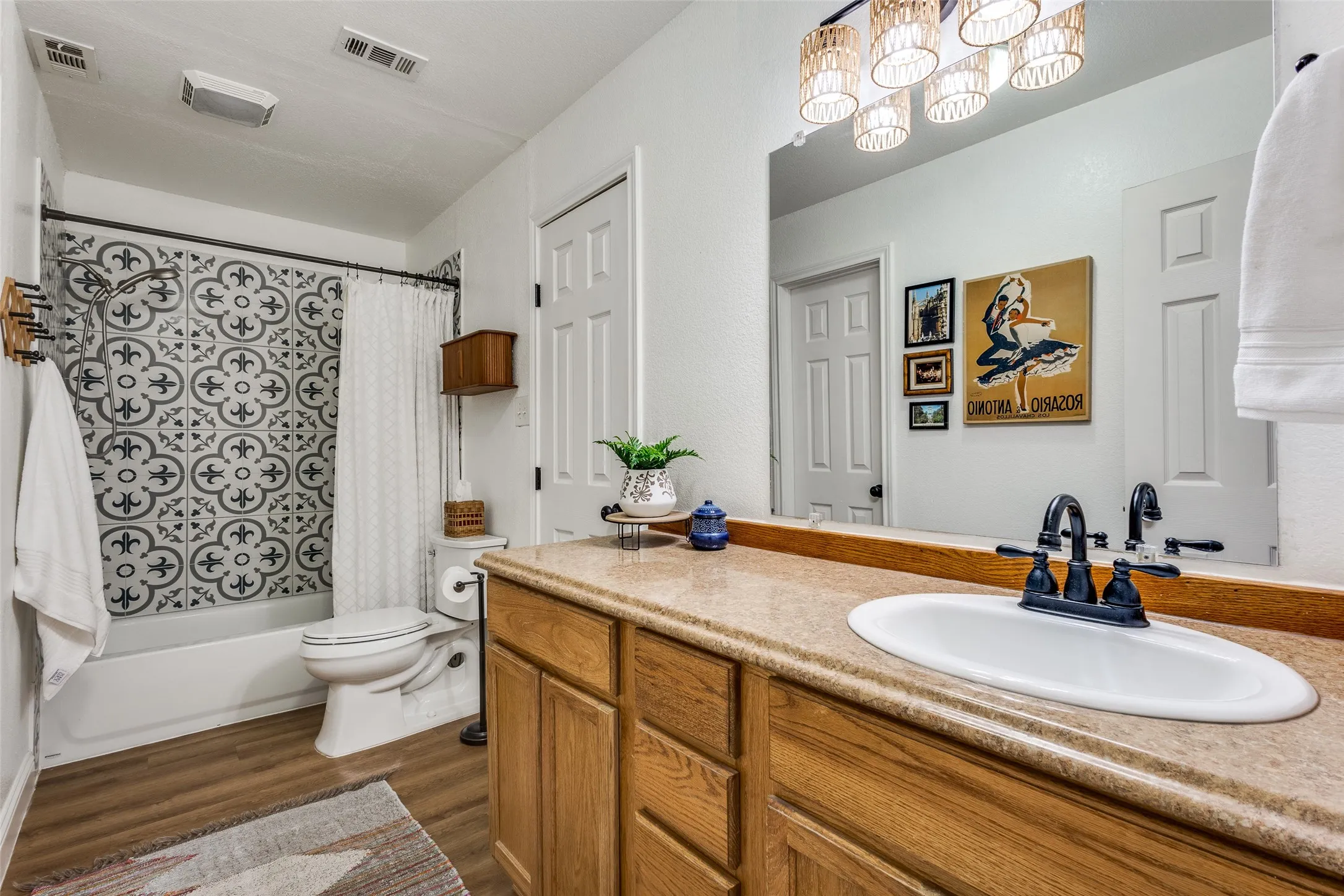 Jack and Jill secondary bathroom that is twice the size of most bathrooms with many updates
