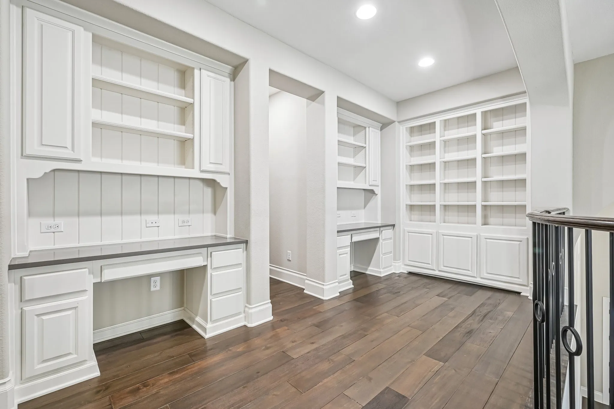 Work and Library Space at the Top of the Stairs