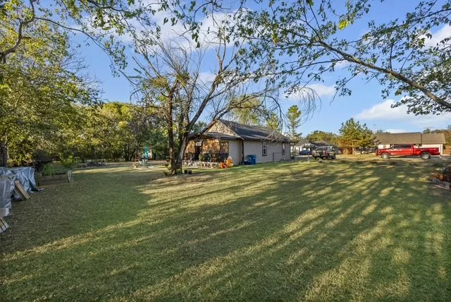 view of large backyard