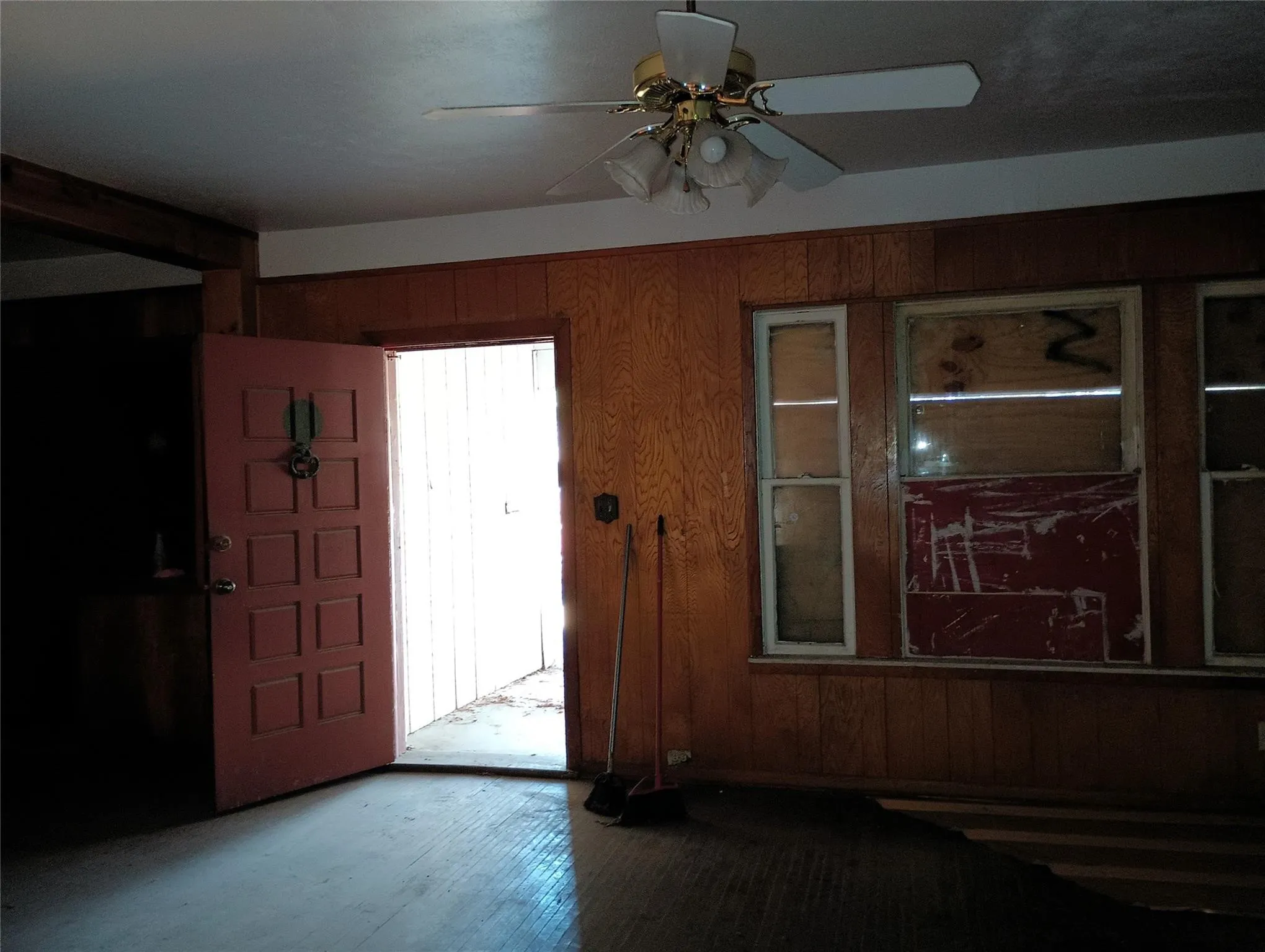 Paneled walls showcasing natural wood tones throughout