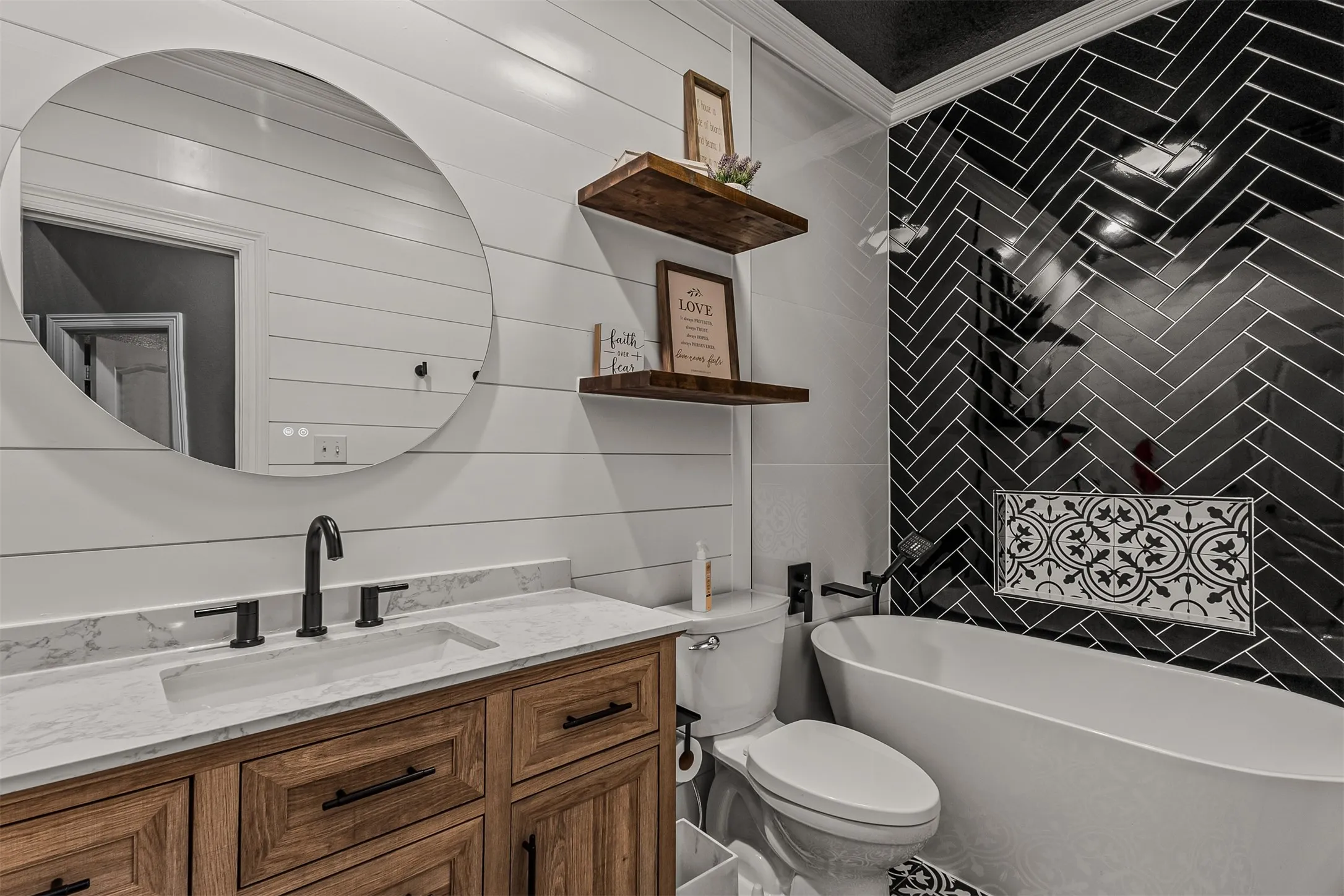 Remodeled guest bathroom