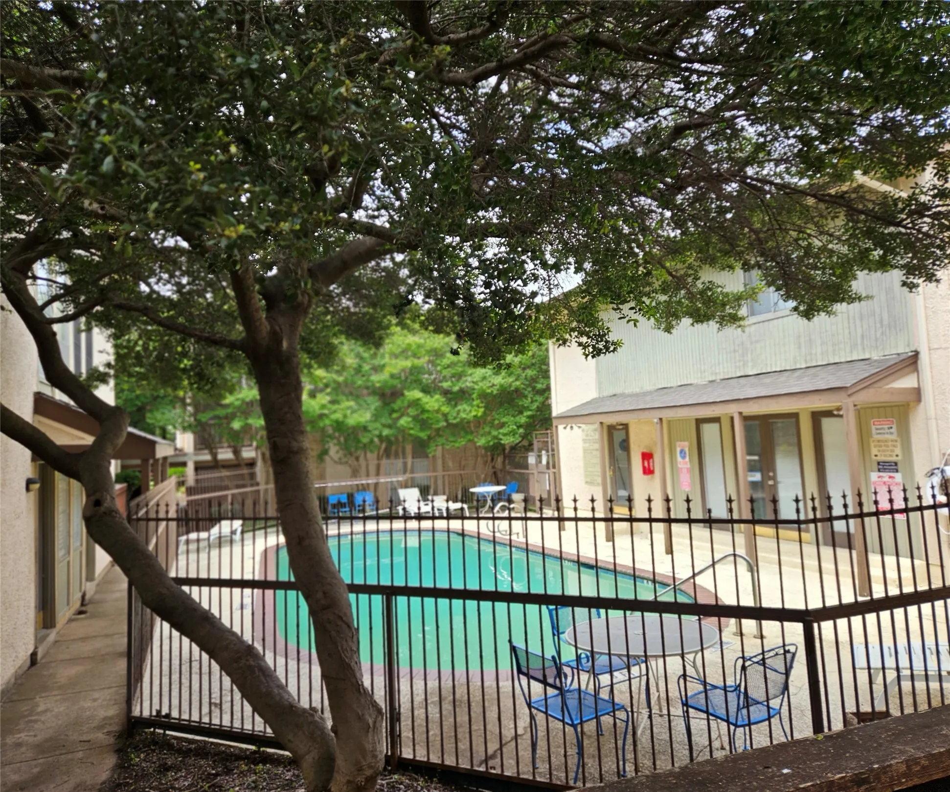 Fenced pool area
