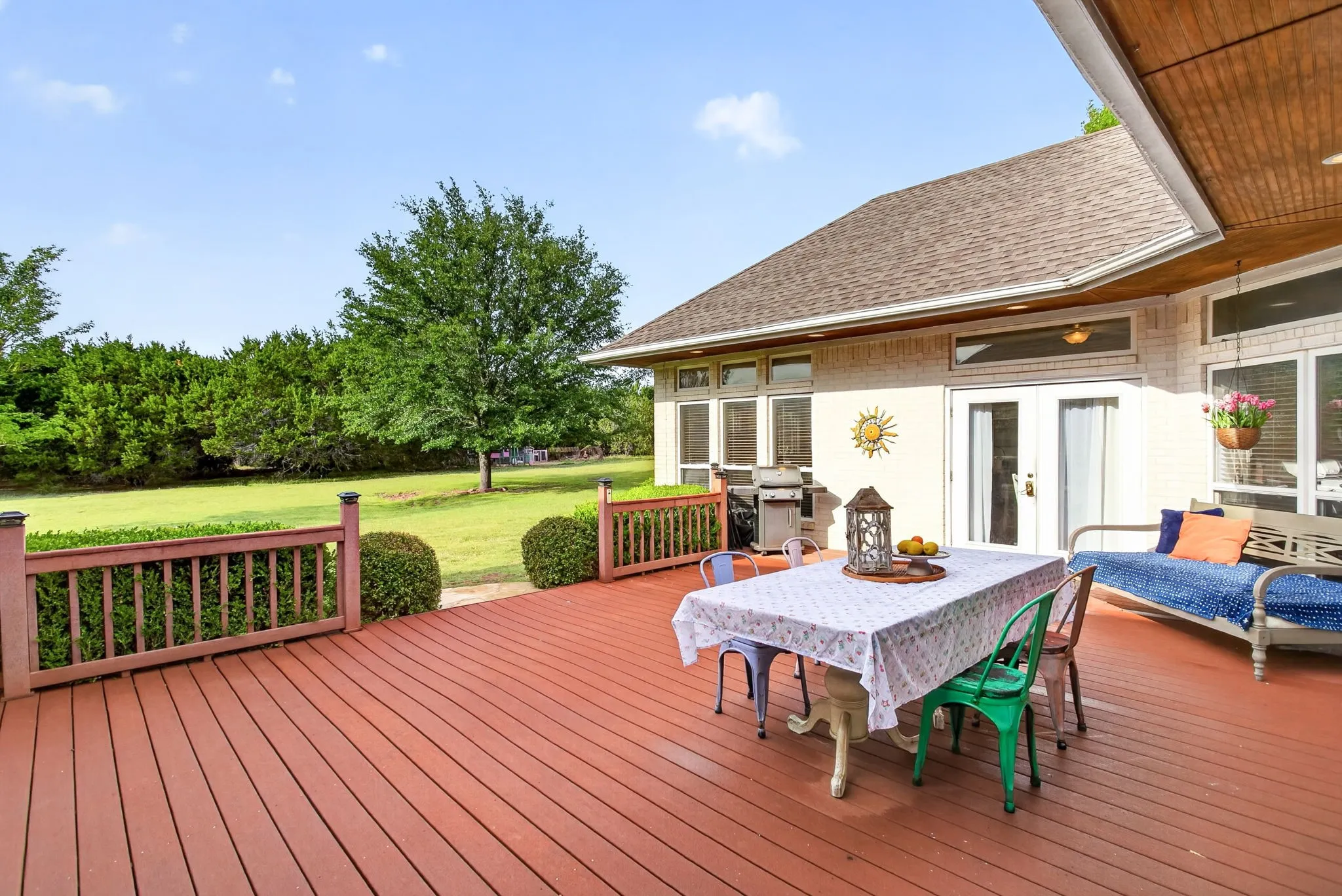 A huge back deck provides the perfect space for gathering friends and family or just enjoying the privacy.